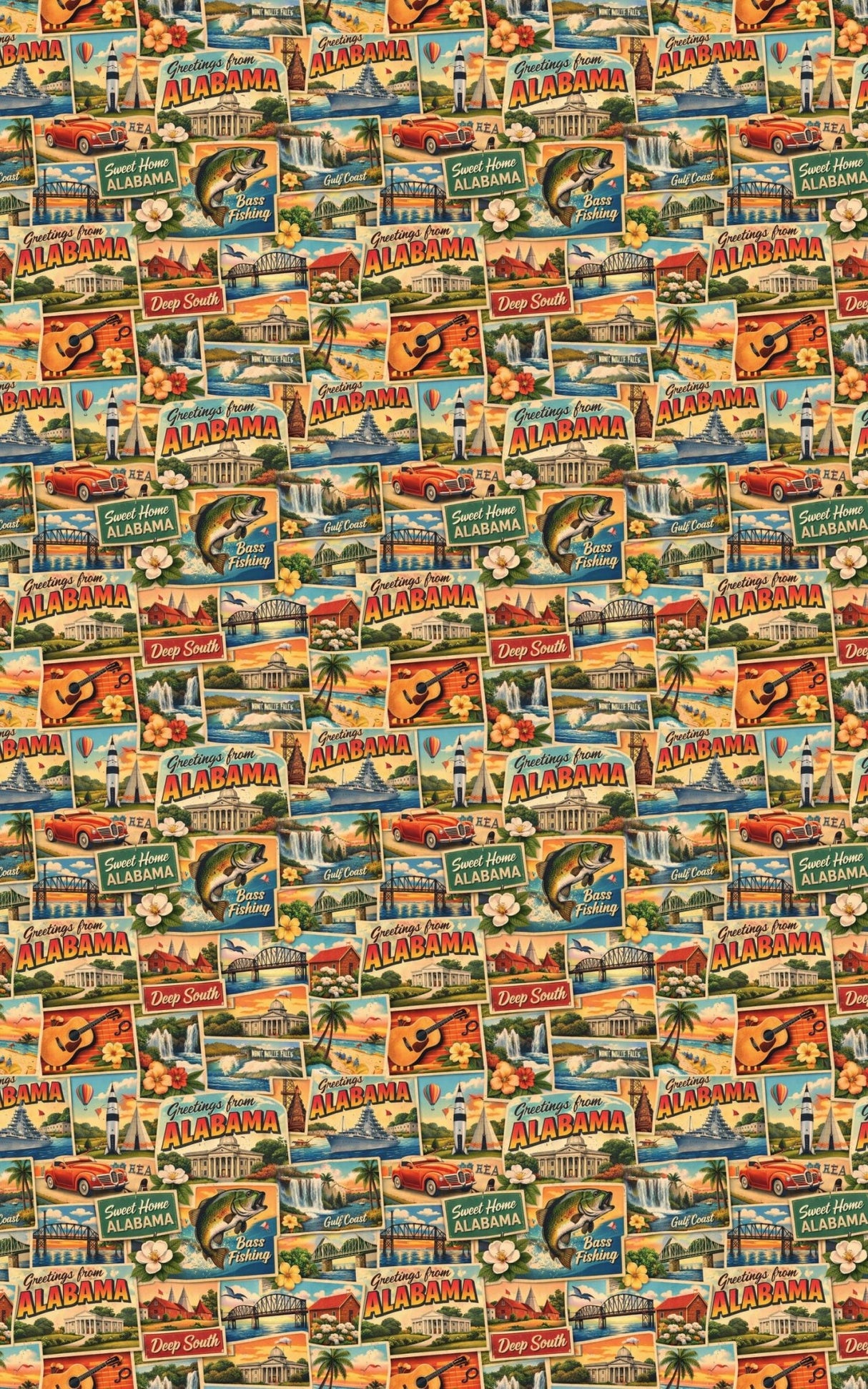 Alabama Postcard Memories - London Penny Gift Wrap