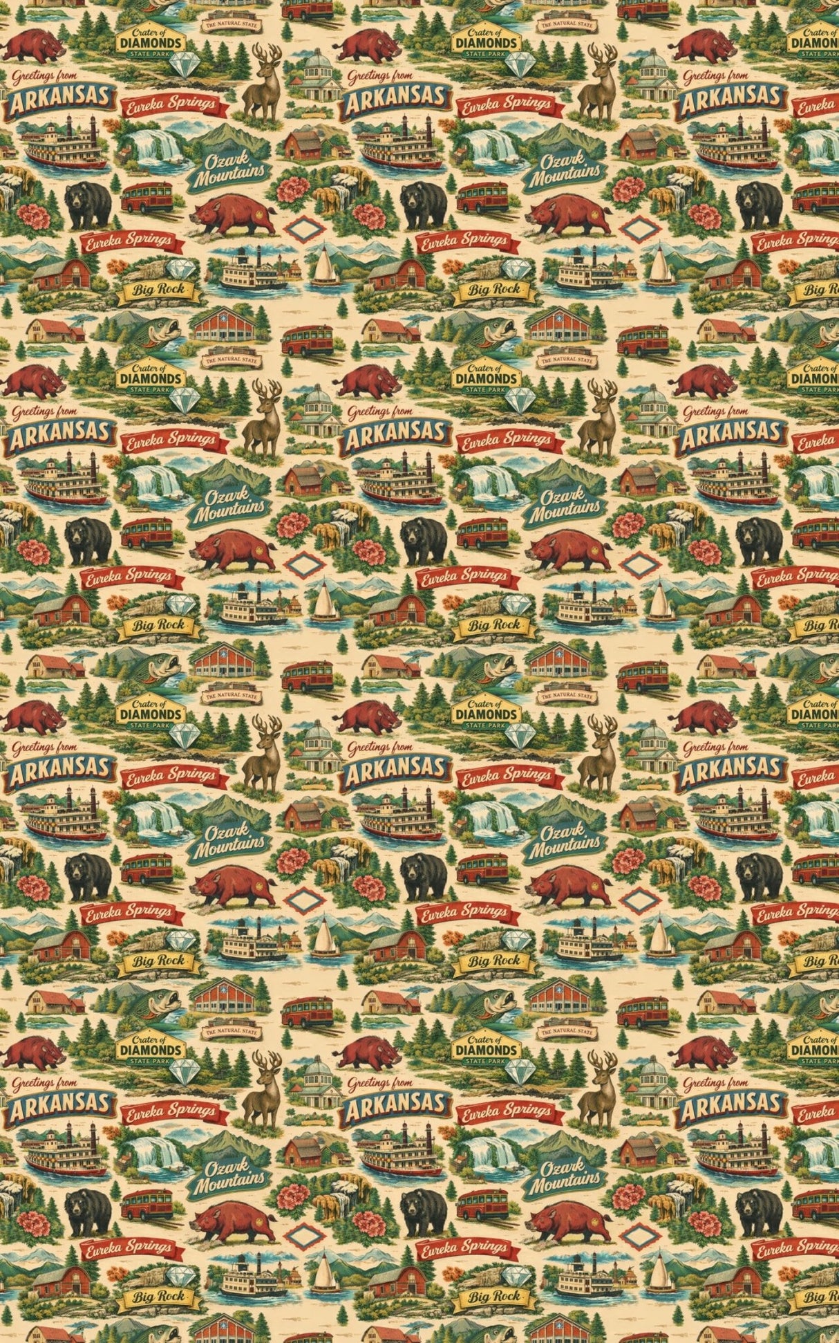 Arkansas Postcard Memories - London Penny Gift Wrap