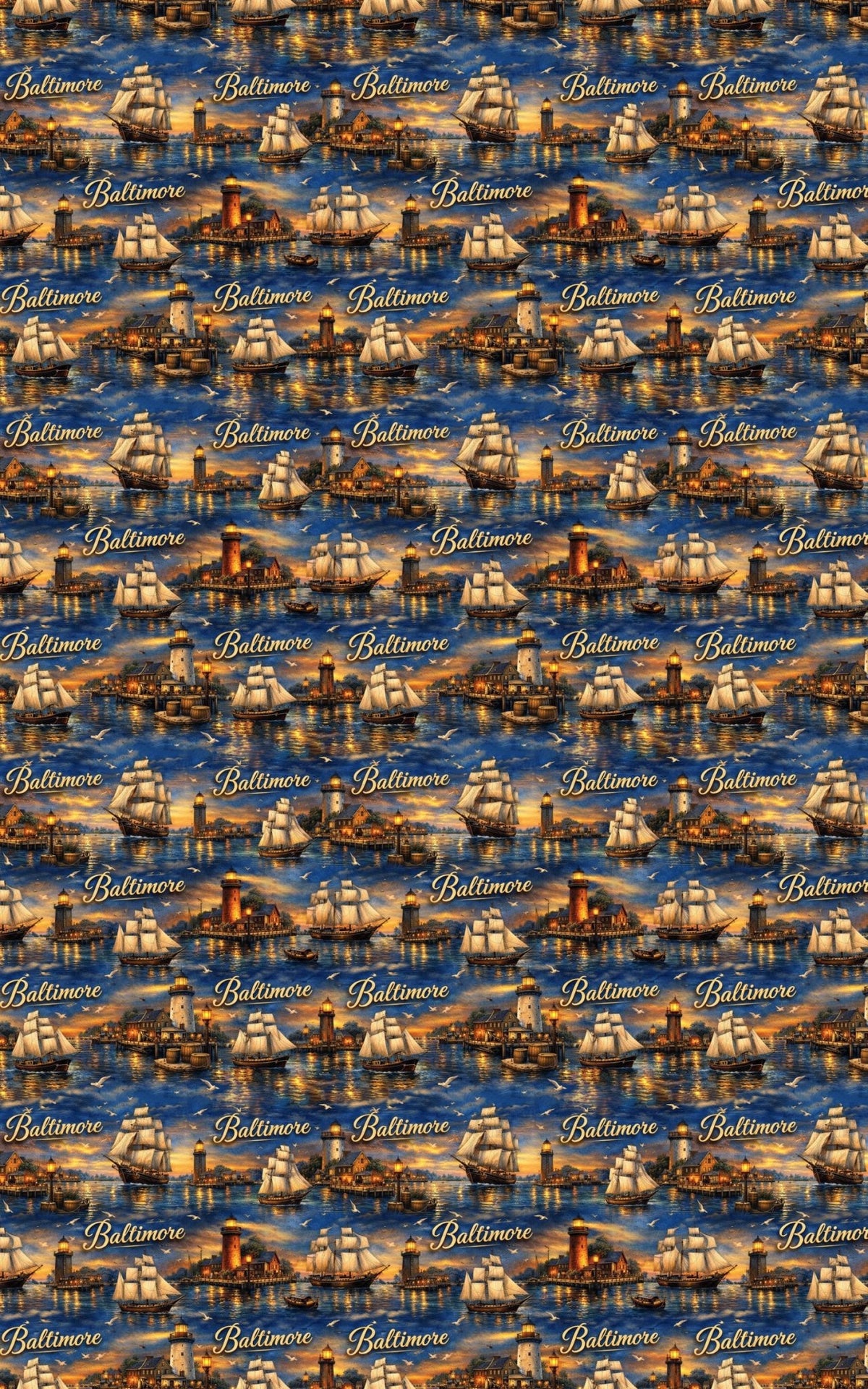 Baltimore Inner Harbor Echoes - London Penny Gift Wrap