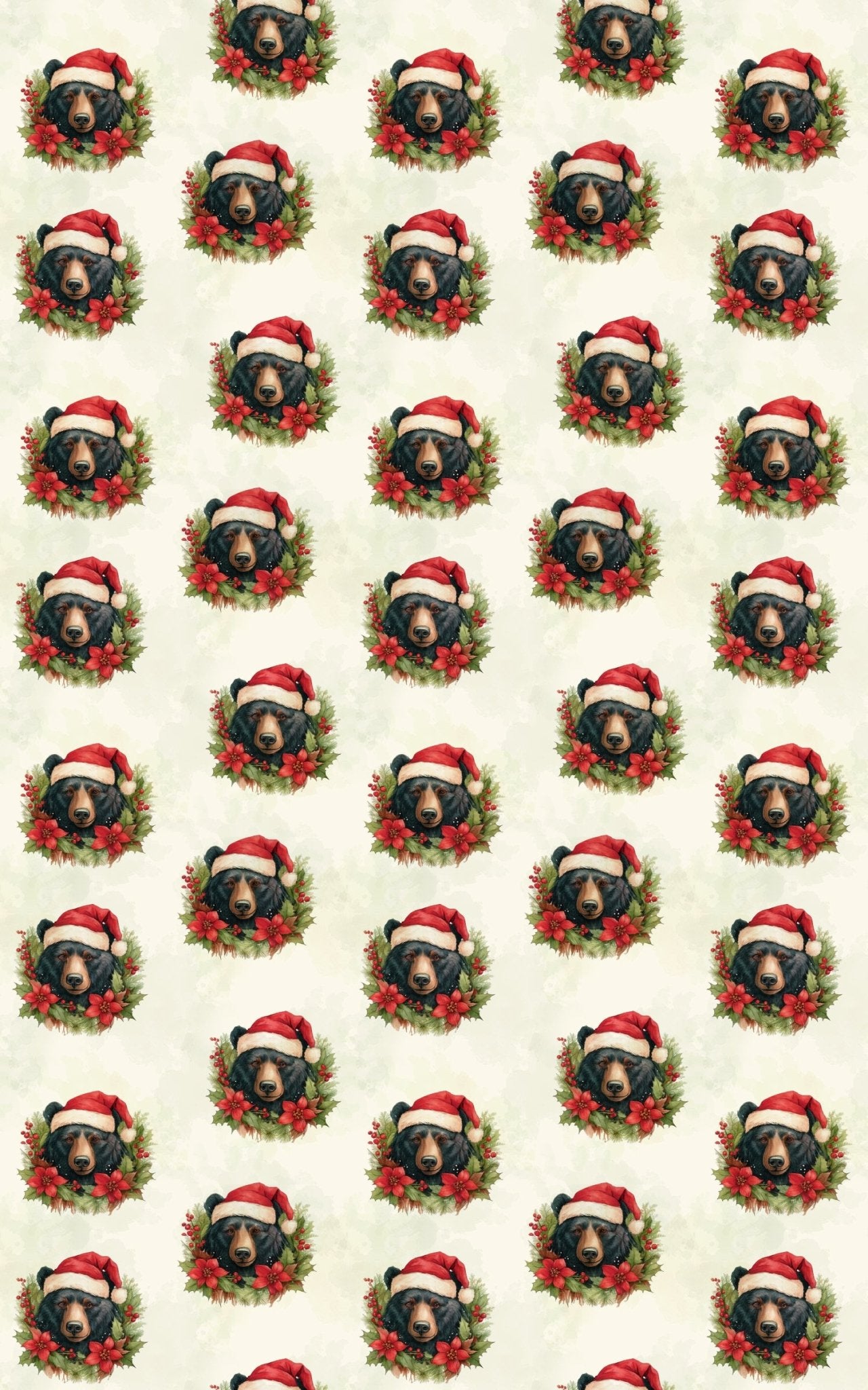 Festive Bear Wreaths - London Penny Gift Wrap