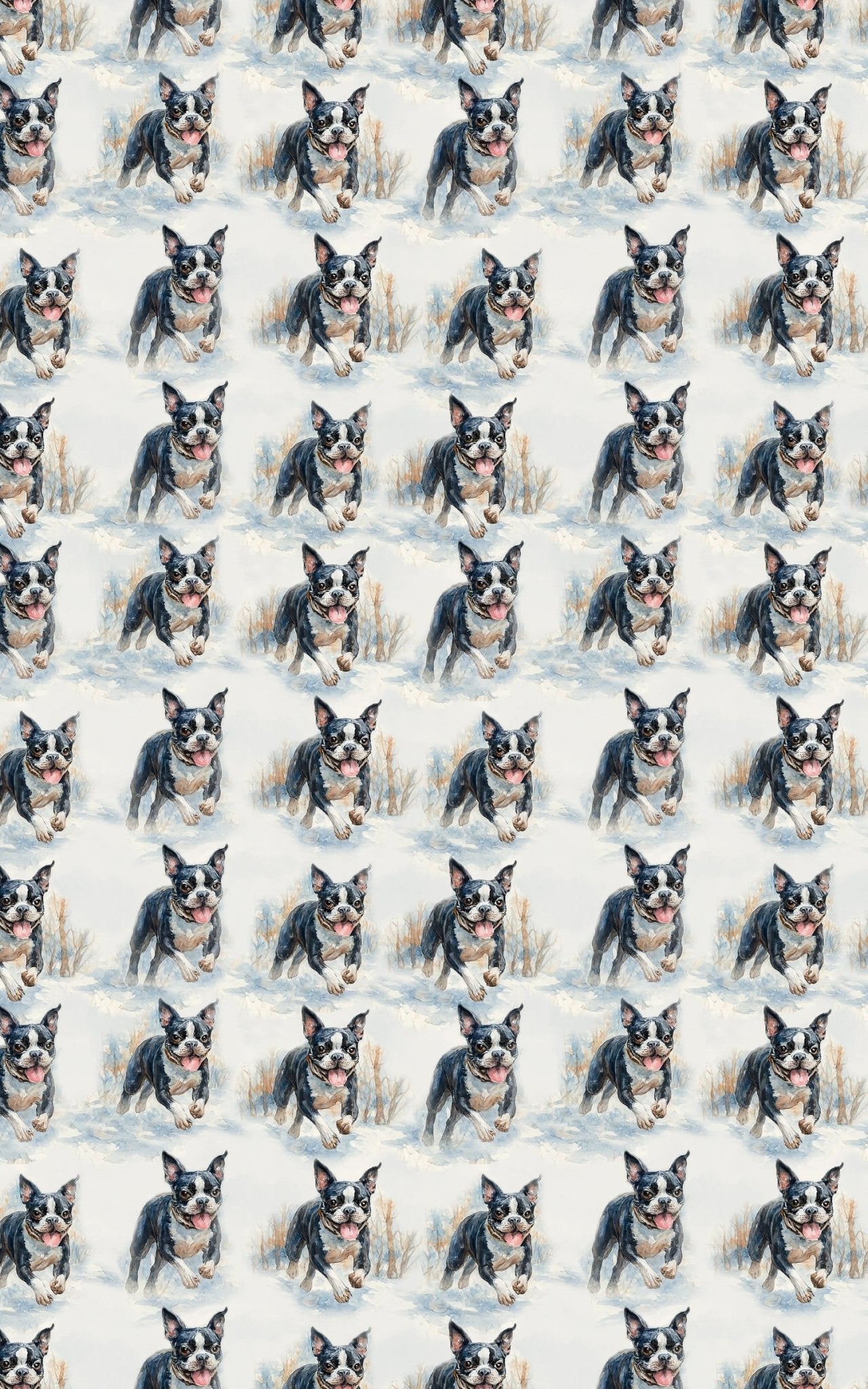 Tuxedo Tracks in the Snow - London Penny Gift Wrap