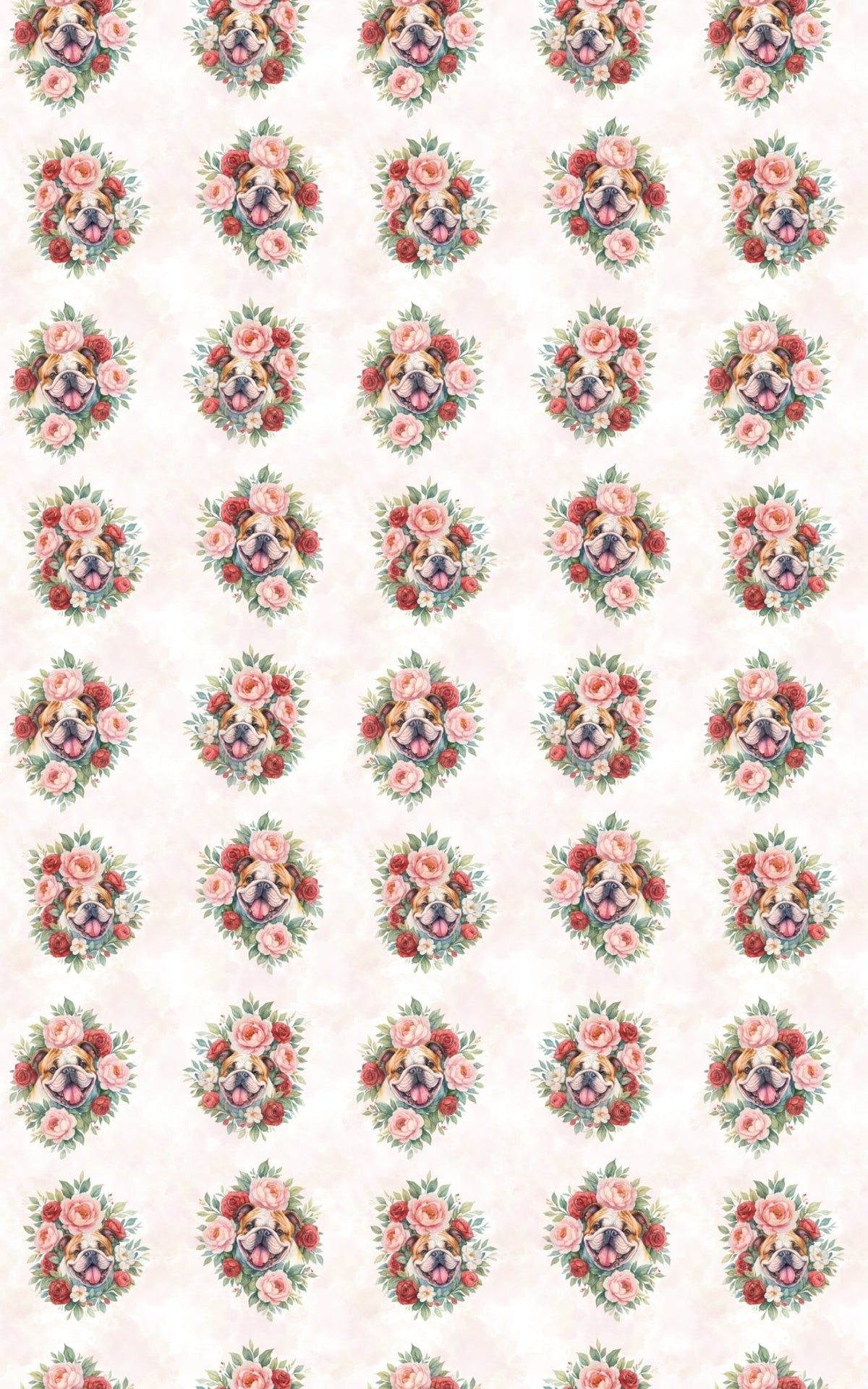 Botanical Bulldog Bouquets - London Penny Gift Wrap