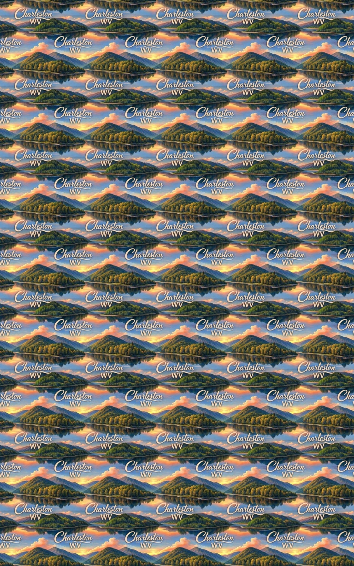Charleston WV Mountain River - London Penny Gift Wrap