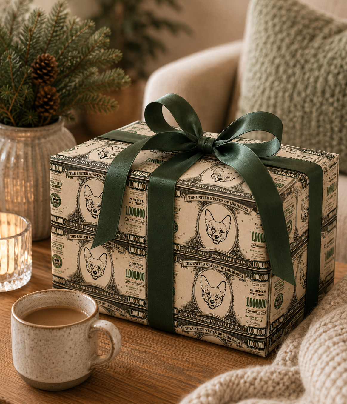 Personalized Million Dollar Bill Wrapping Paper | Custom Gift Wrap