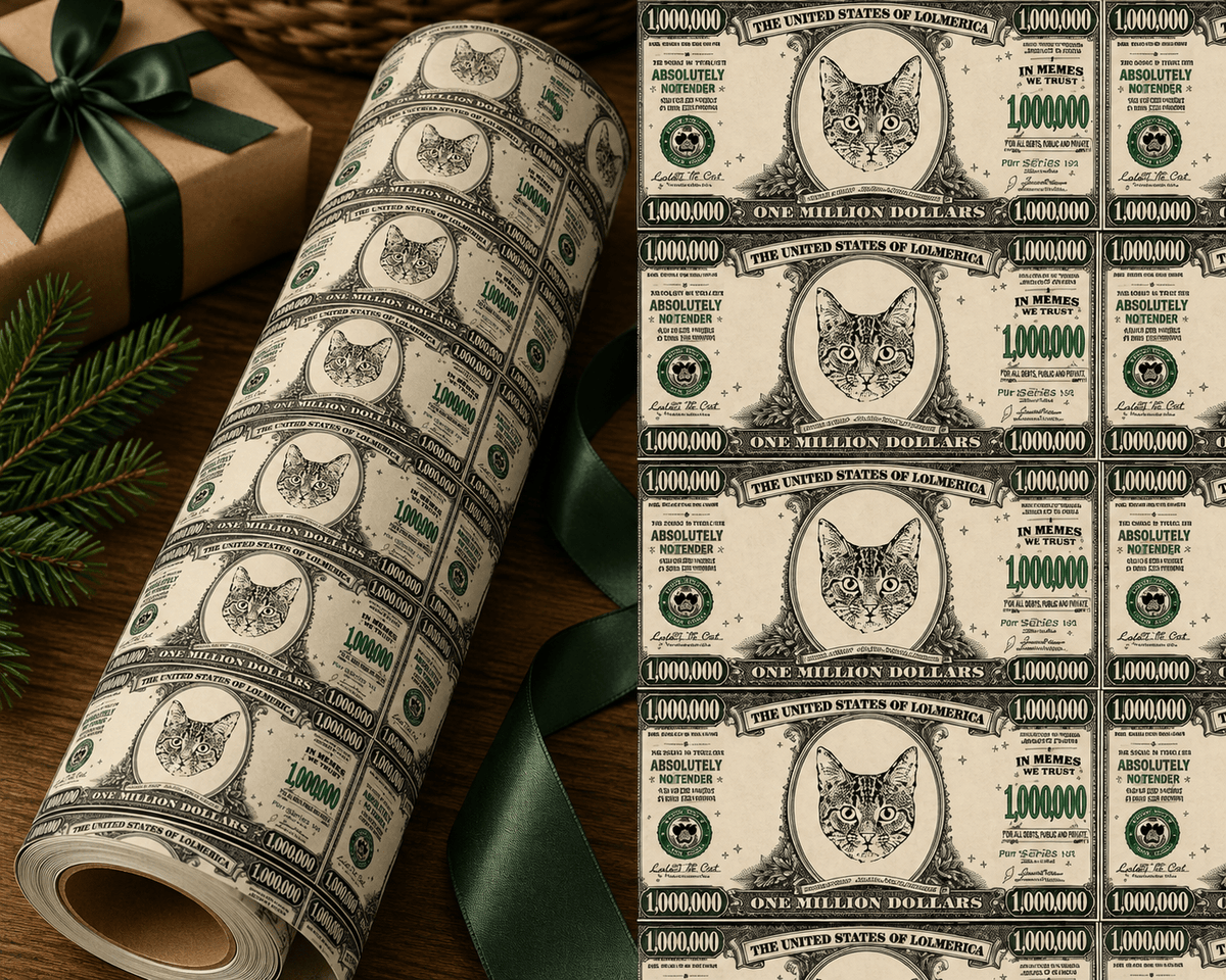 Personalized Million Dollar Bill Wrapping Paper | Custom Gift Wrap - London Penny Gift Wrap