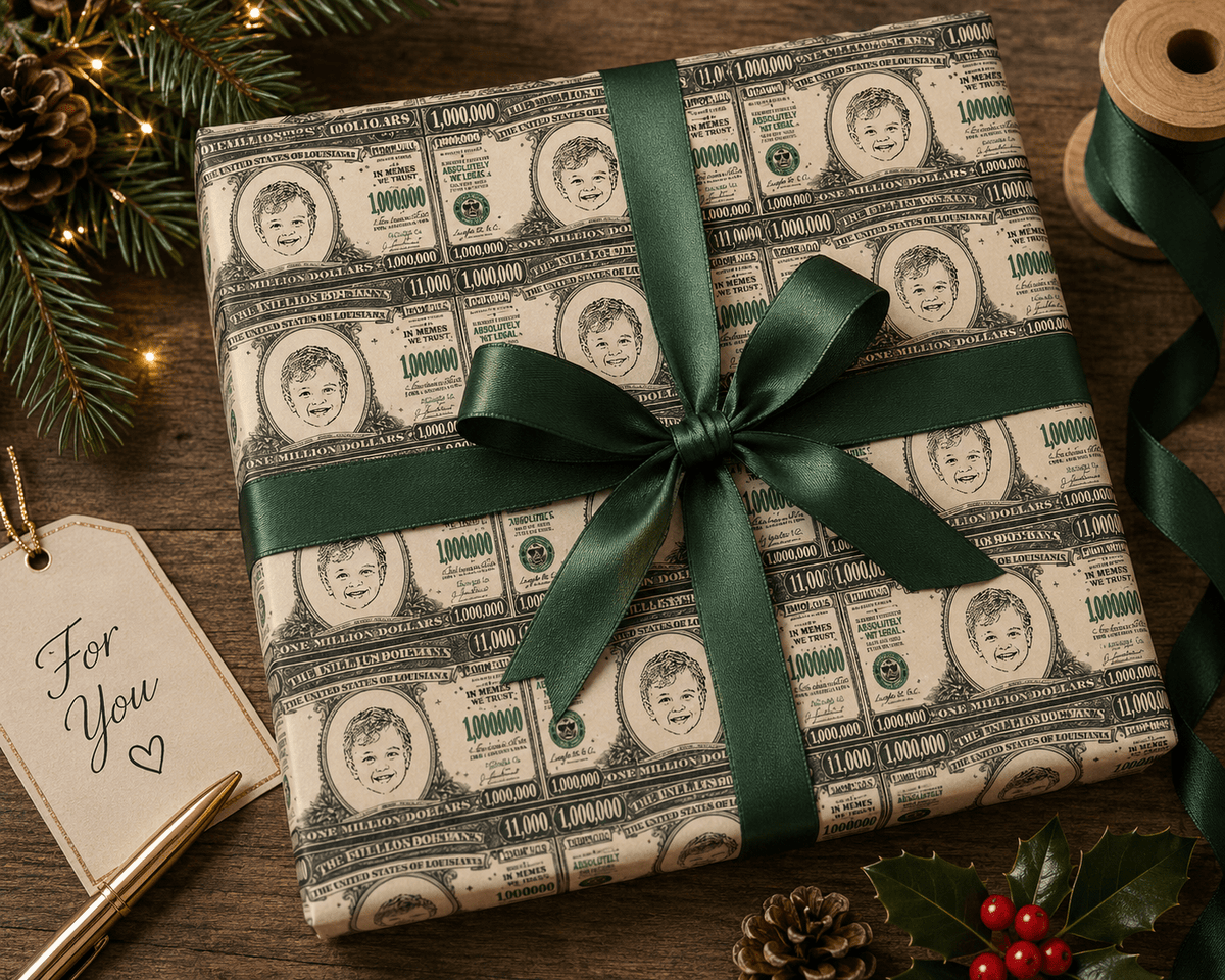 Personalized Million Dollar Bill Wrapping Paper | Custom Gift Wrap - London Penny Gift Wrap