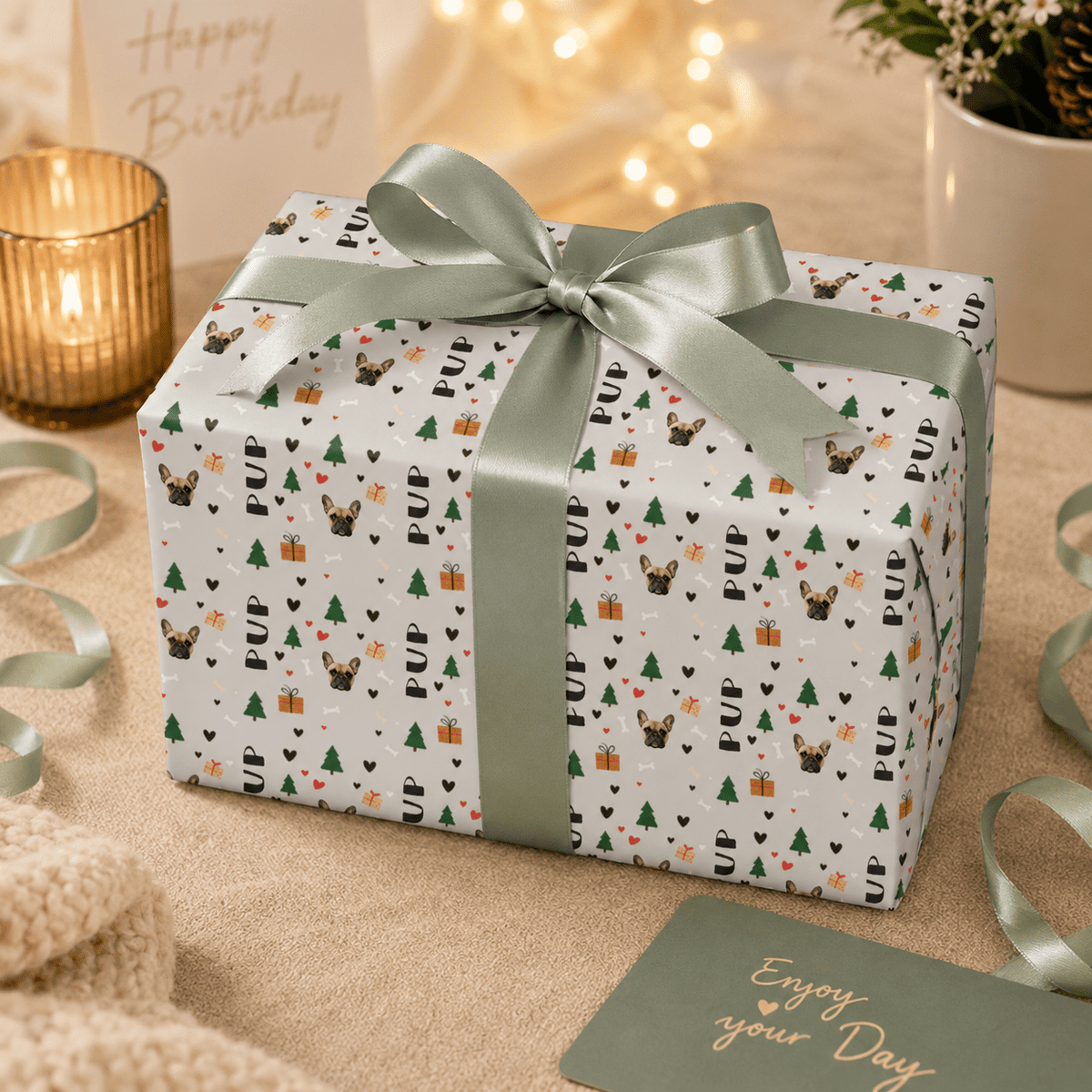 Personalized Holiday Pals Wrapping Paper | Custom Gift Wrap - London Penny Gift Wrap