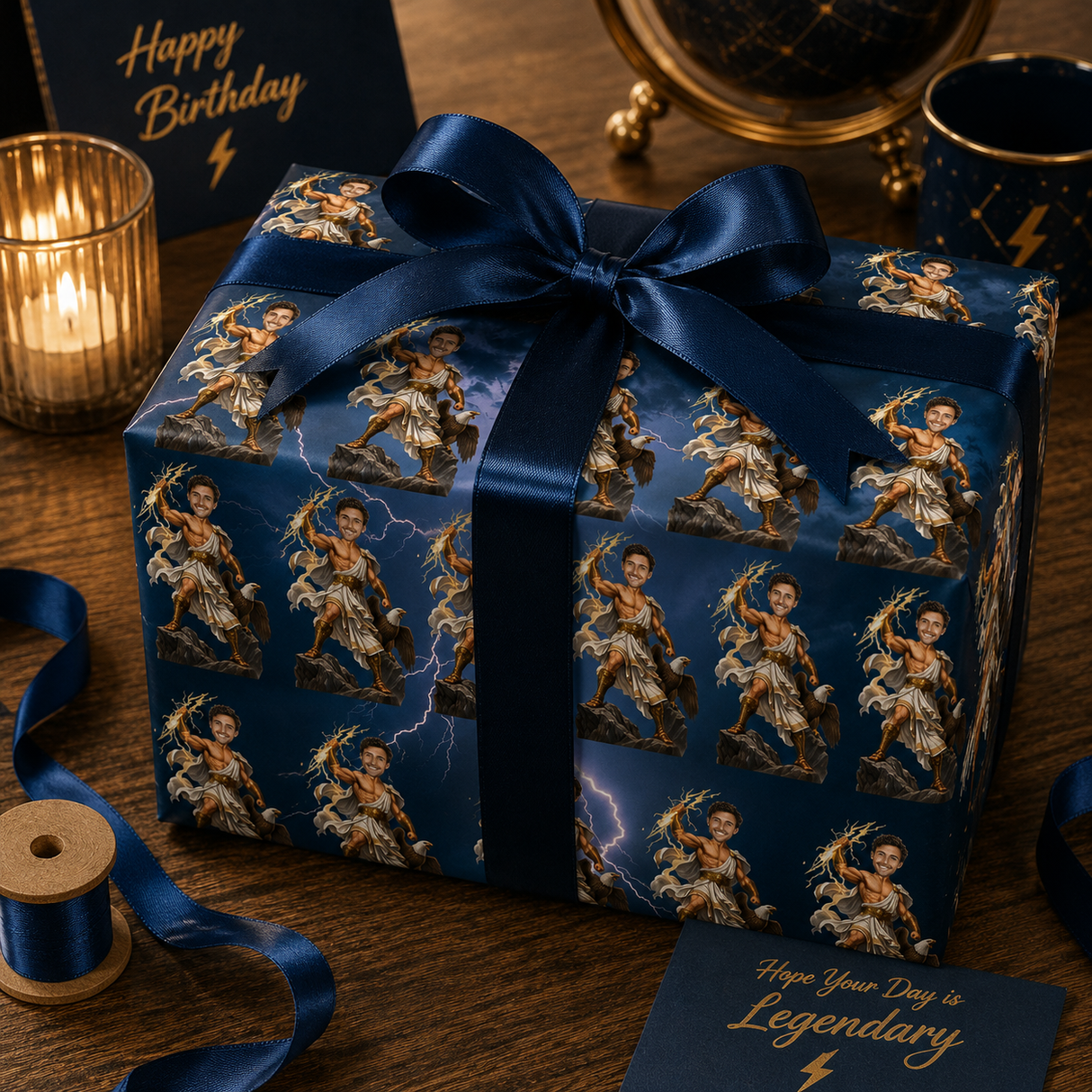 Personalized Zeus Wrapping Paper | Custom Gift Wrap
