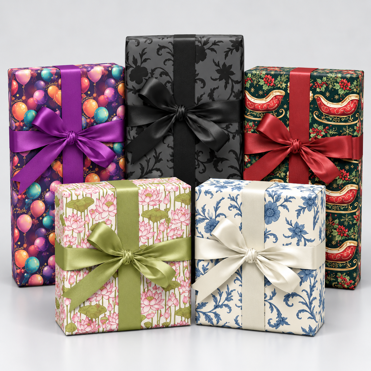 Always Ready Gift Wrap Bundle – 5 Roll Set