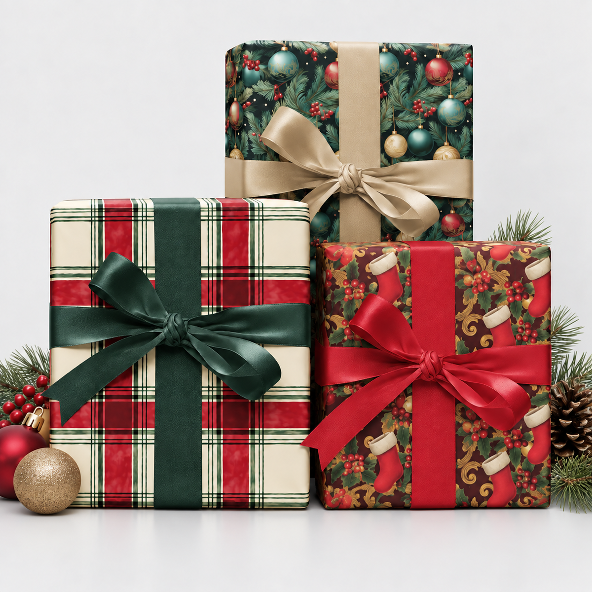 Classic Christmas Traditions Wrapping Paper Bundle