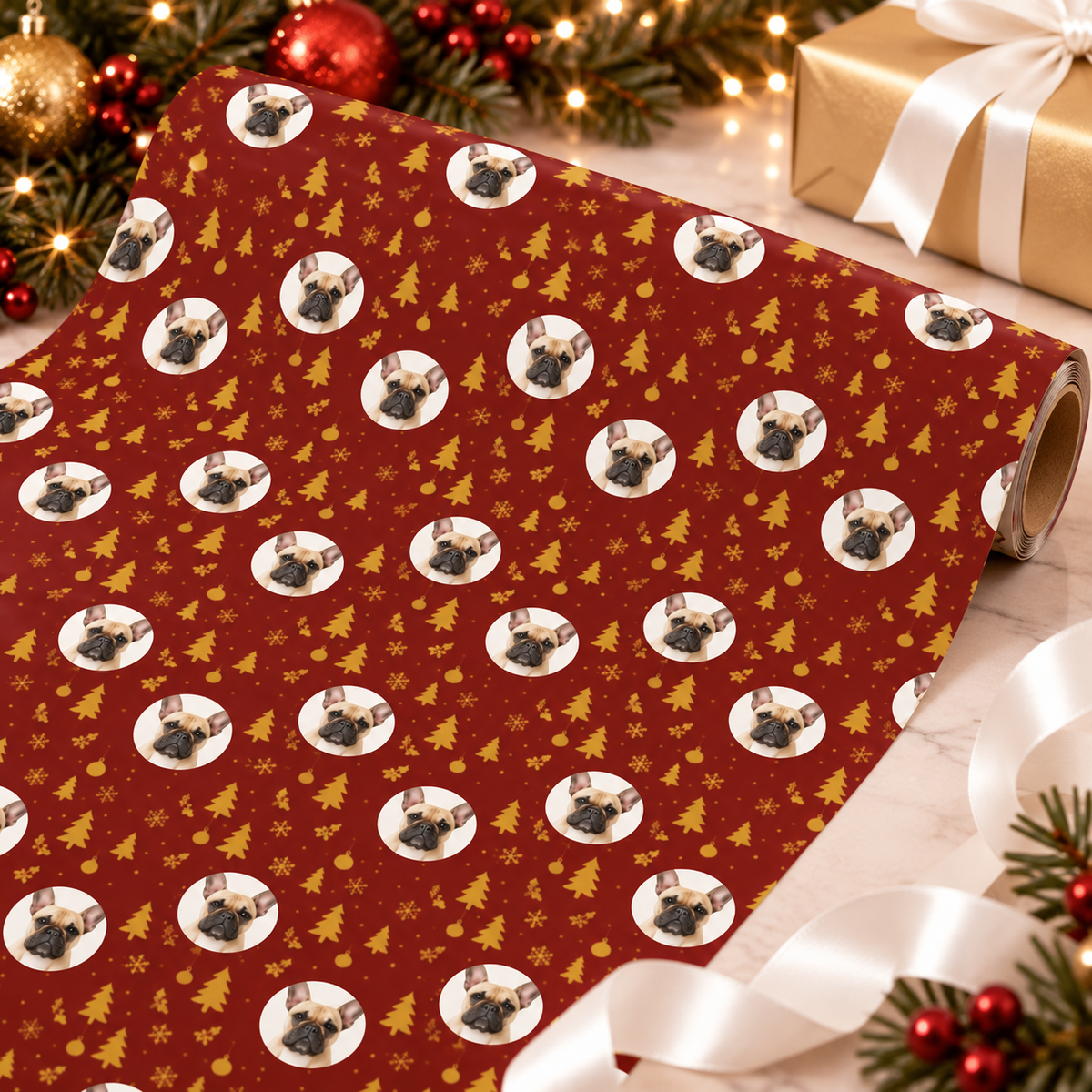 Personalized Crimson Canine Wrapping Paper | Custom Gift Wrap (Copy)