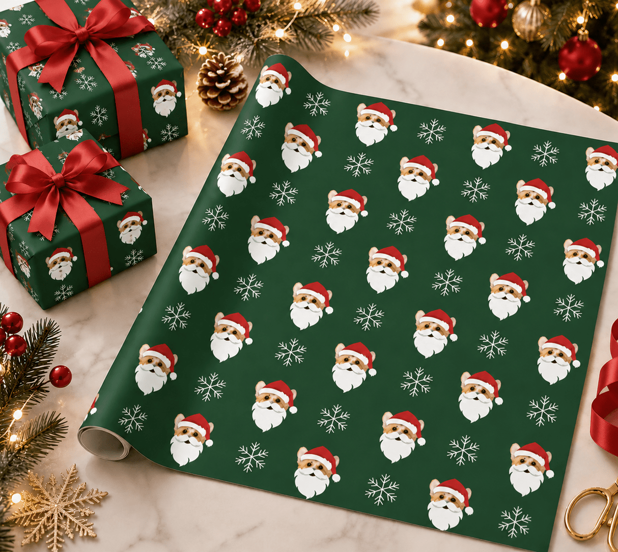 Personalized Santa 6FT Wrapping Paper | Custom Gift Wrap - London Penny Gift Wrap