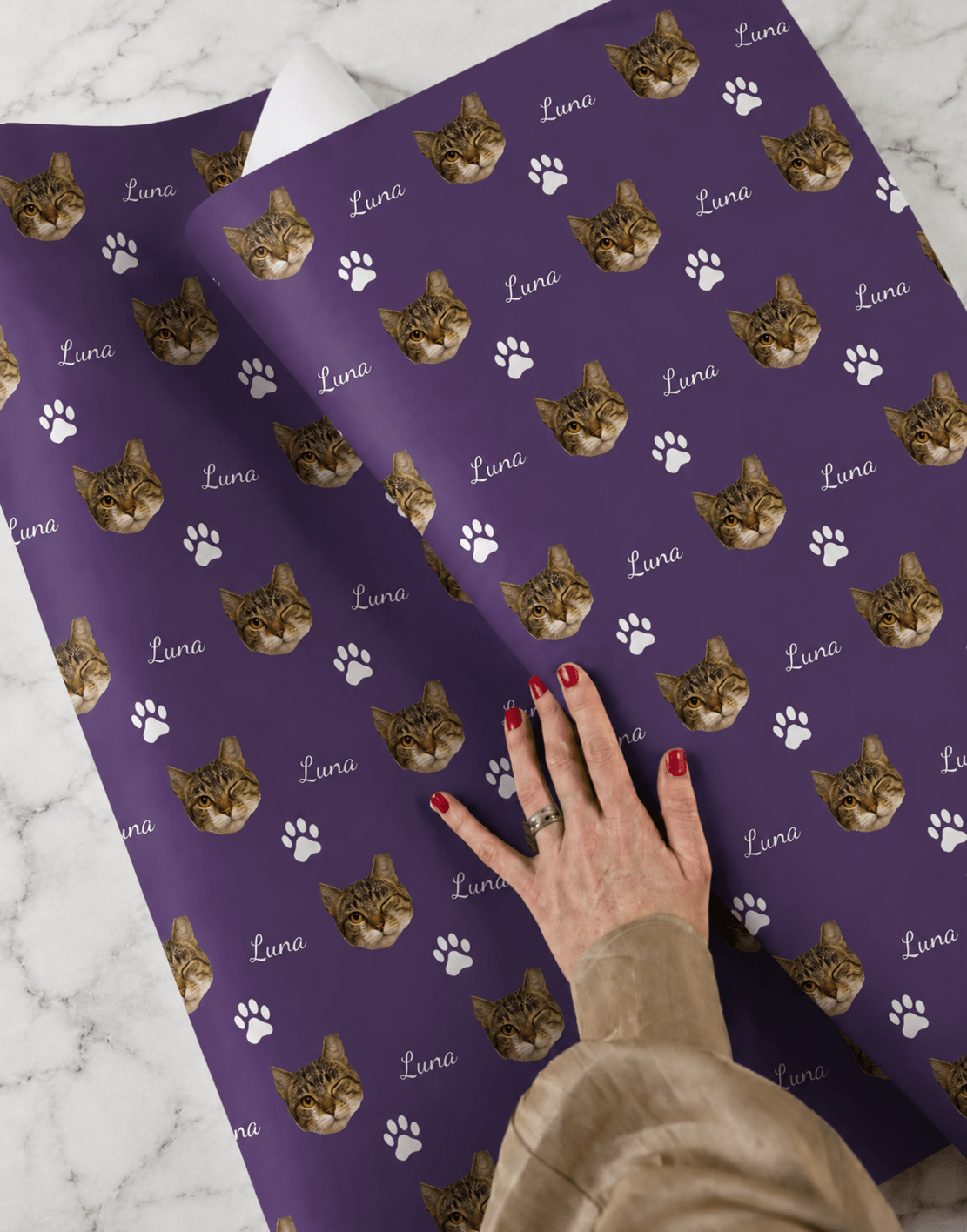 Personalized Cat 6FT Wrapping Paper | Custom Gift Wrap - London Penny Gift Wrap