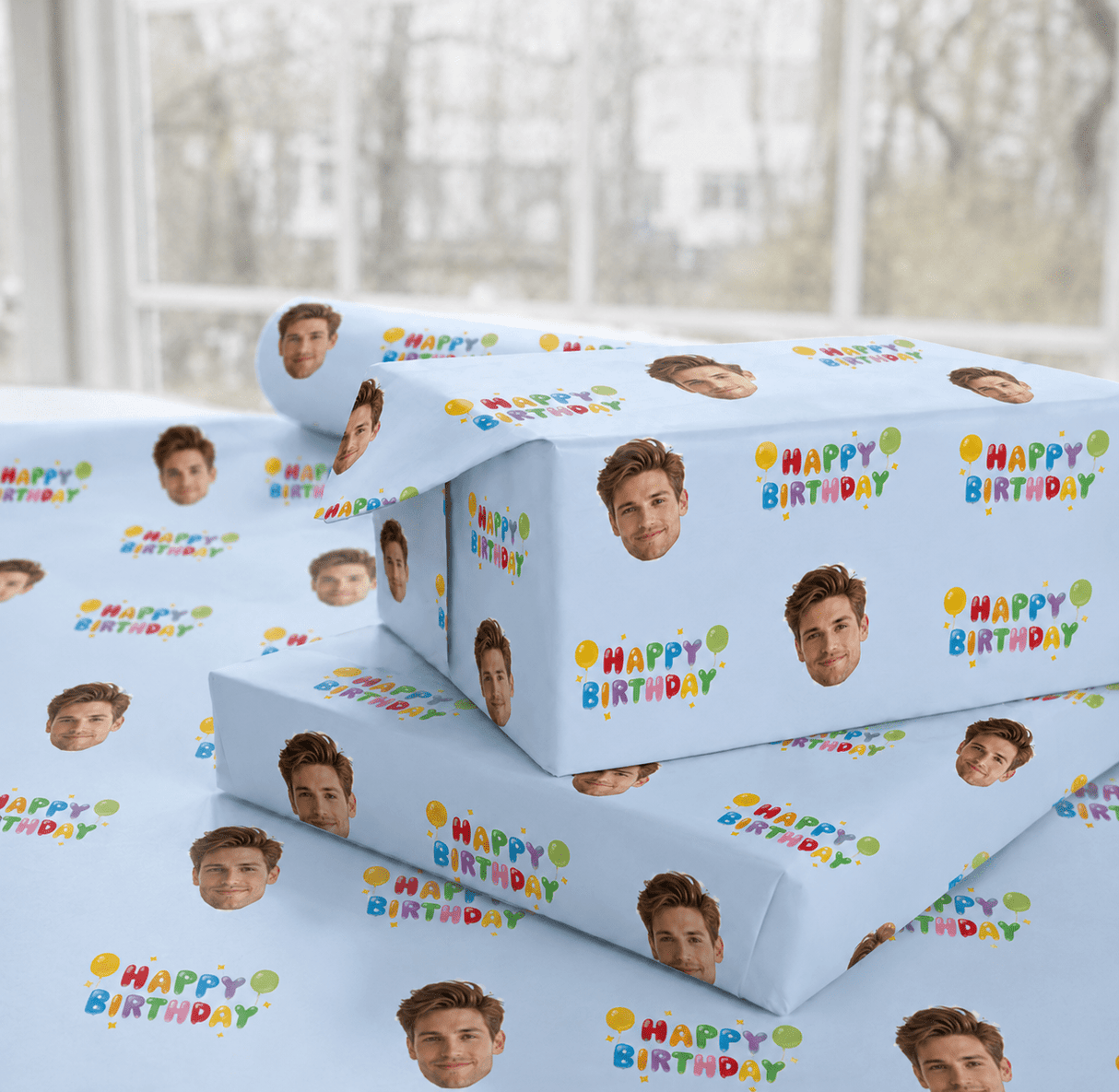 Personalized Birthday Cake 6FT Wrapping Paper | Custom Gift Wrap - London Penny Gift Wrap