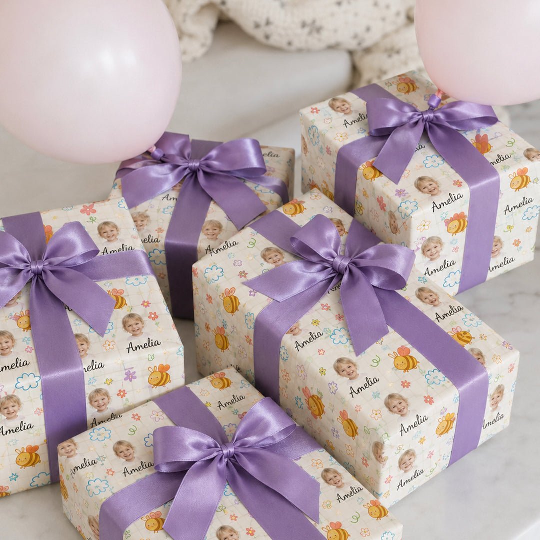 Personalized Bee Wrapping Paper | Custom Gift Wrap - London Penny Gift Wrap