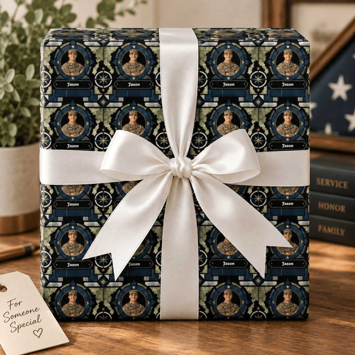Personalized Modern Service Coordinates Wrapping Paper | Custom Gift Wrap - London Penny Gift Wrap