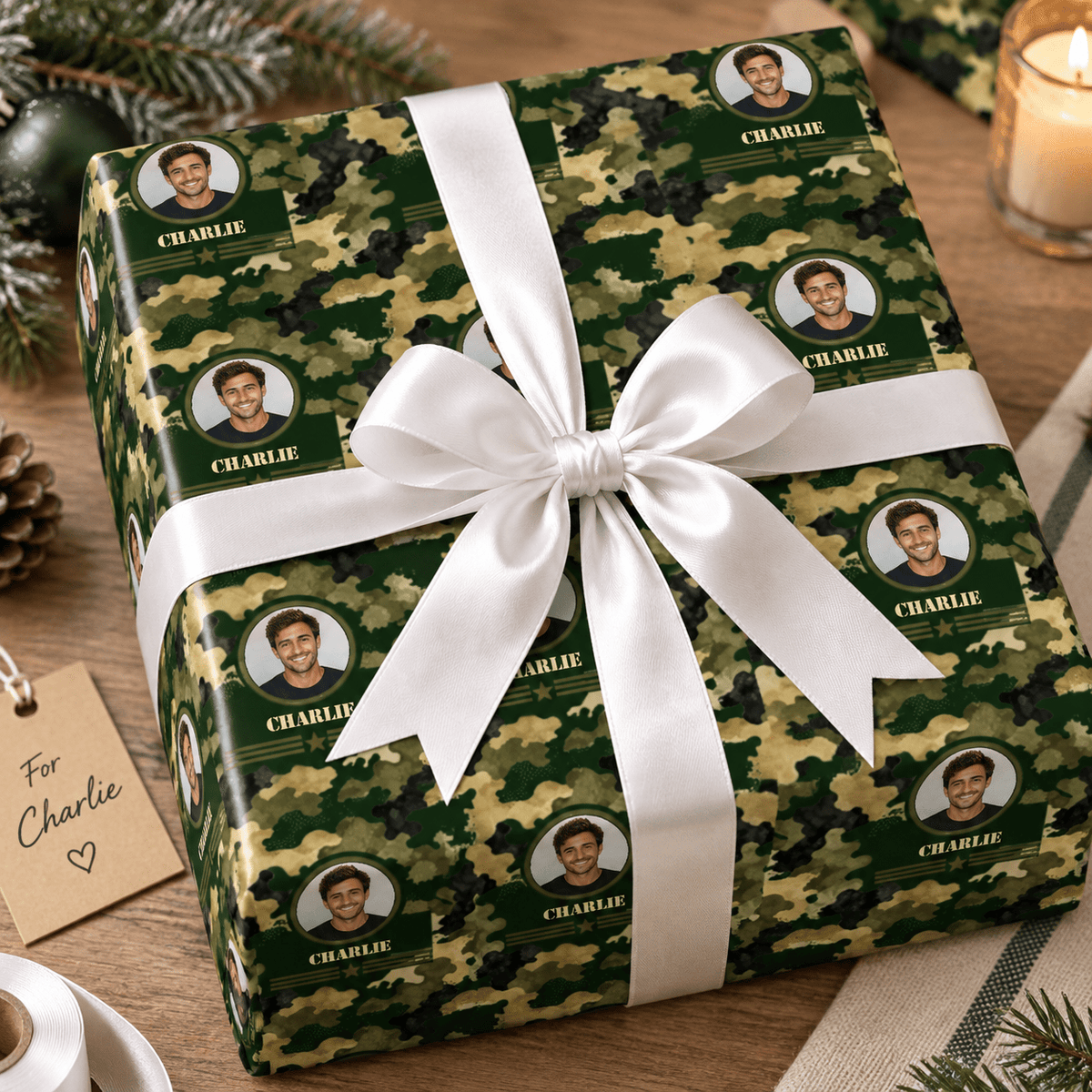 Personalized Heritage Camo Wrapping Paper | Custom Gift Wrap - London Penny Gift Wrap