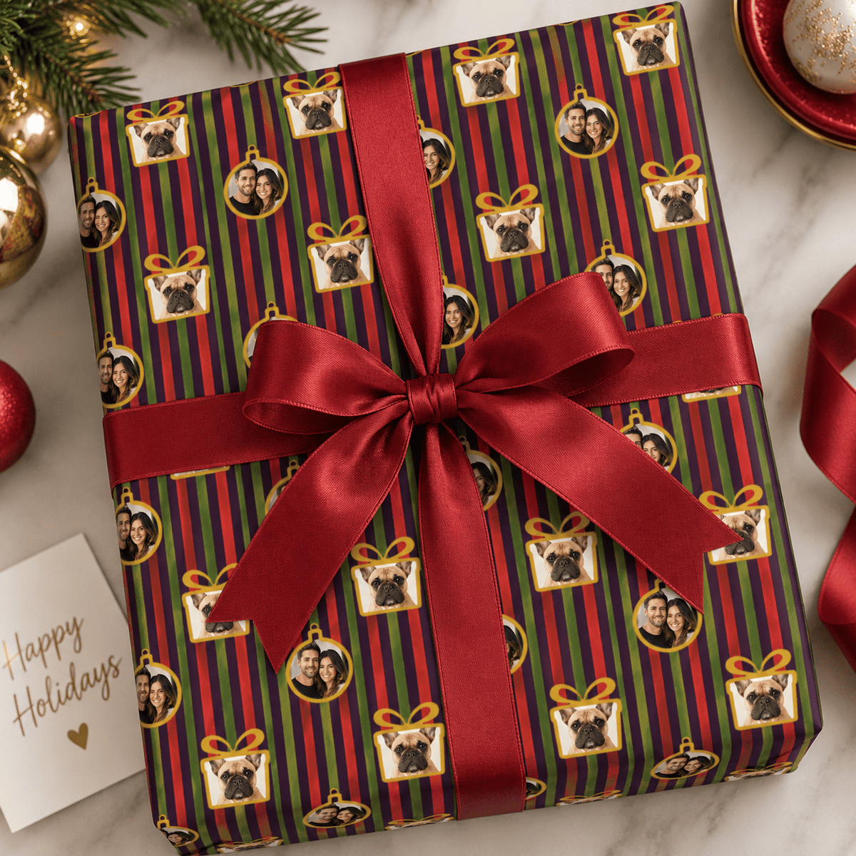 Personalized Evergreen Plaidscape Wrapping Paper | Custom Gift Wrap - London Penny Gift Wrap