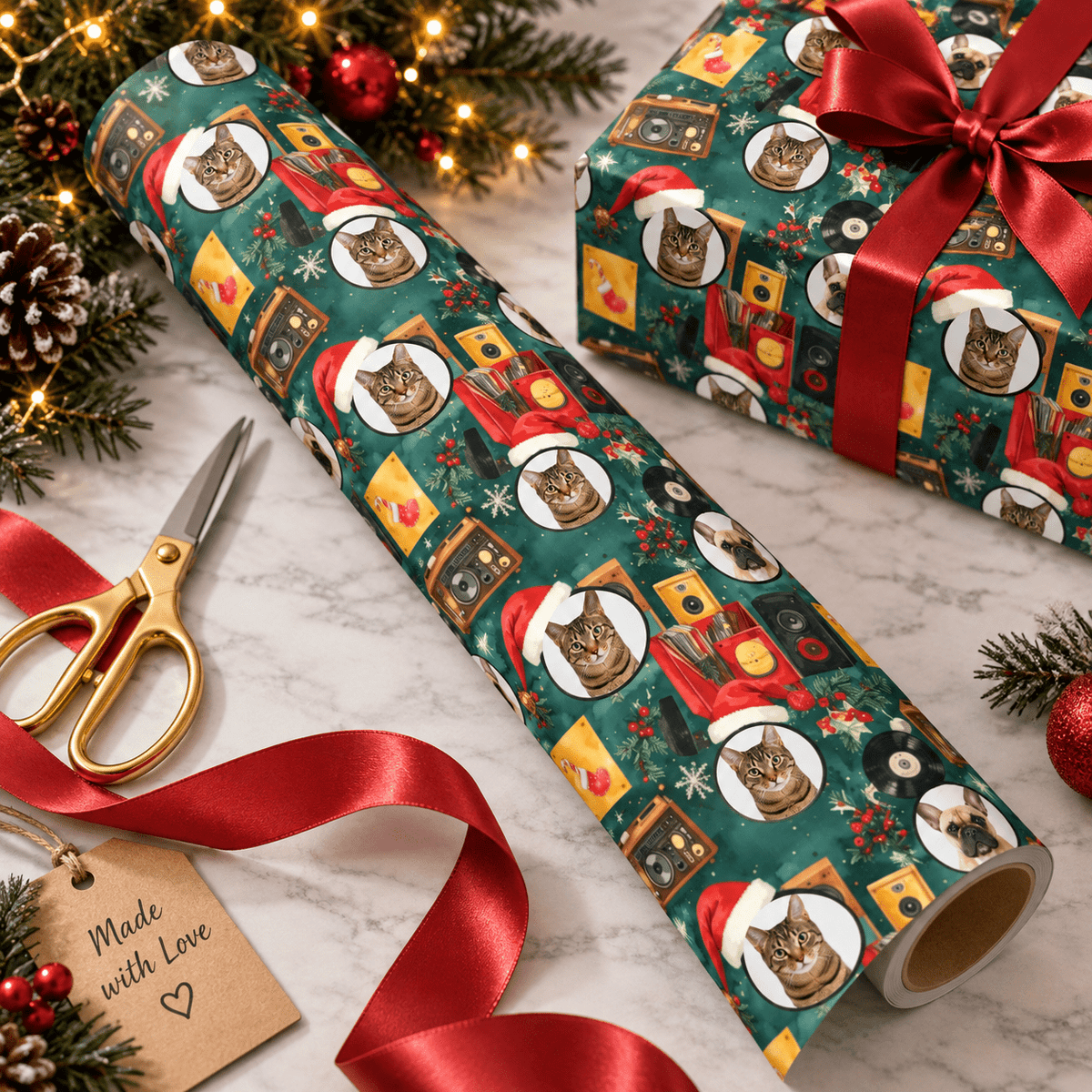 Personalized The Merry Record Club Wrapping Paper | Custom Gift Wrap - London Penny Gift Wrap
