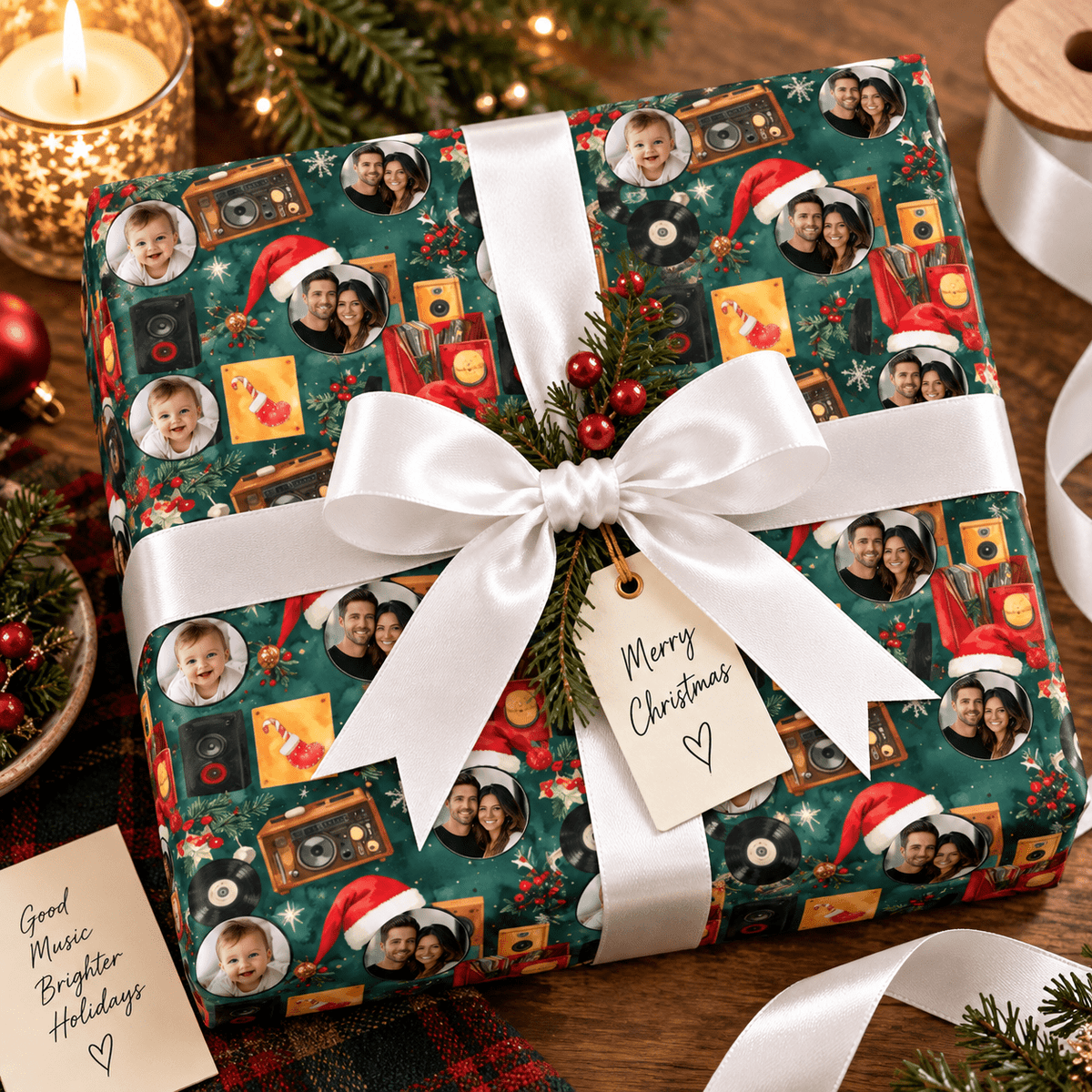 Personalized The Merry Record Club Wrapping Paper | Custom Gift Wrap - London Penny Gift Wrap