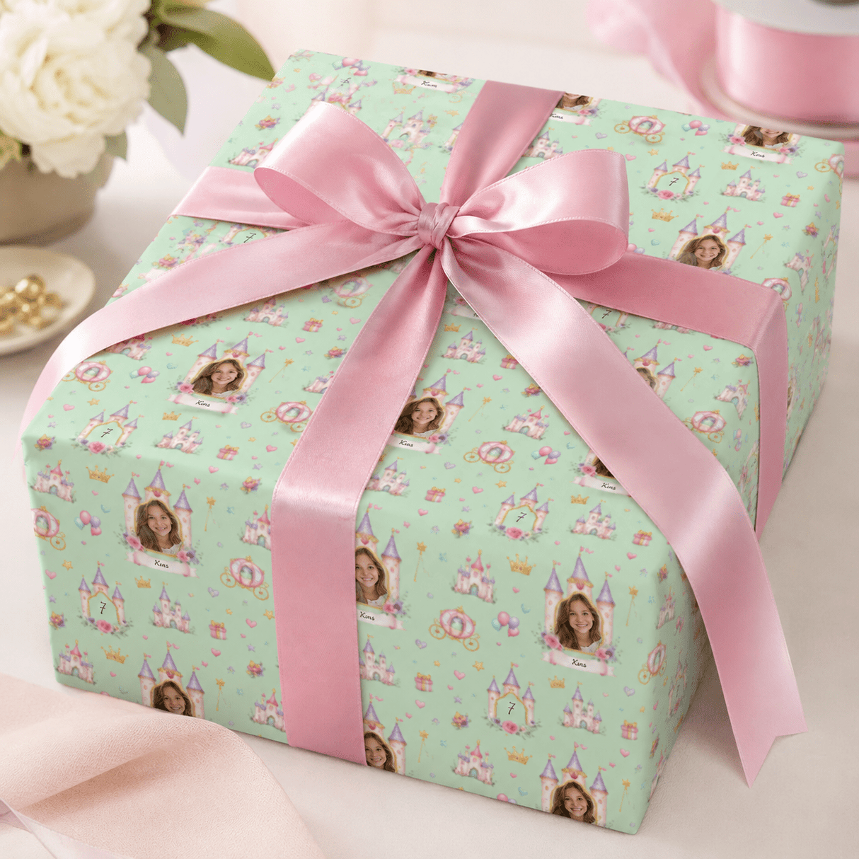 Personalized Princess Celebration Wrapping Paper | Custom Gift Wrap - London Penny Gift Wrap