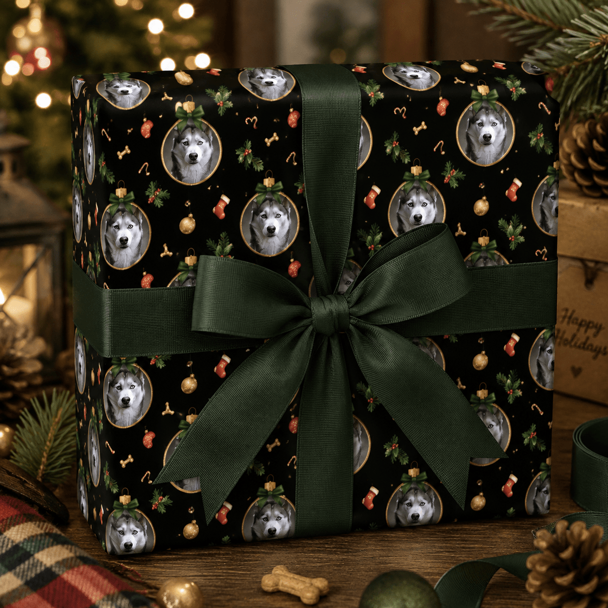 Personalized Santa's Favorite Pup Wrapping Paper | Custom Gift Wrap - London Penny Gift Wrap