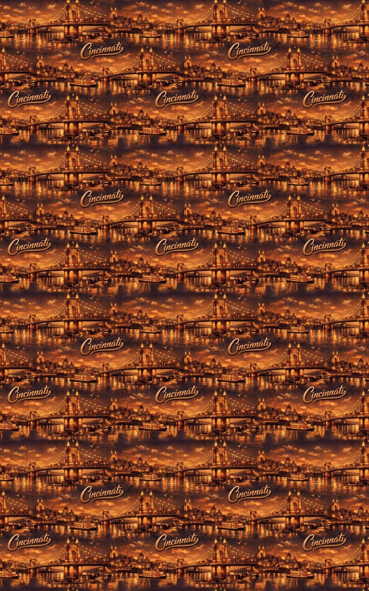 Cincinnati Queen City Lights II - London Penny Gift Wrap