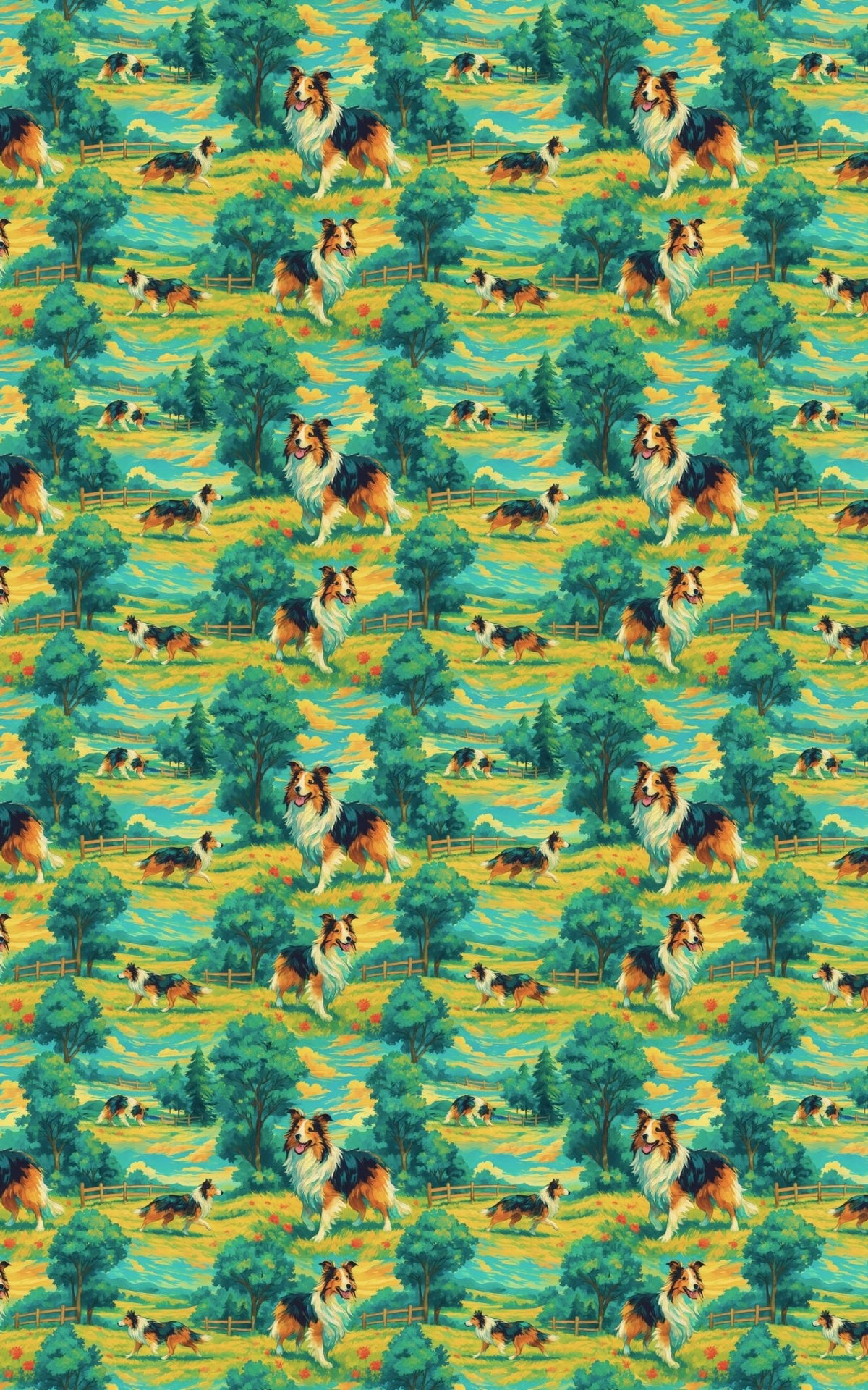 Collie Fields Toile - London Penny Gift Wrap
