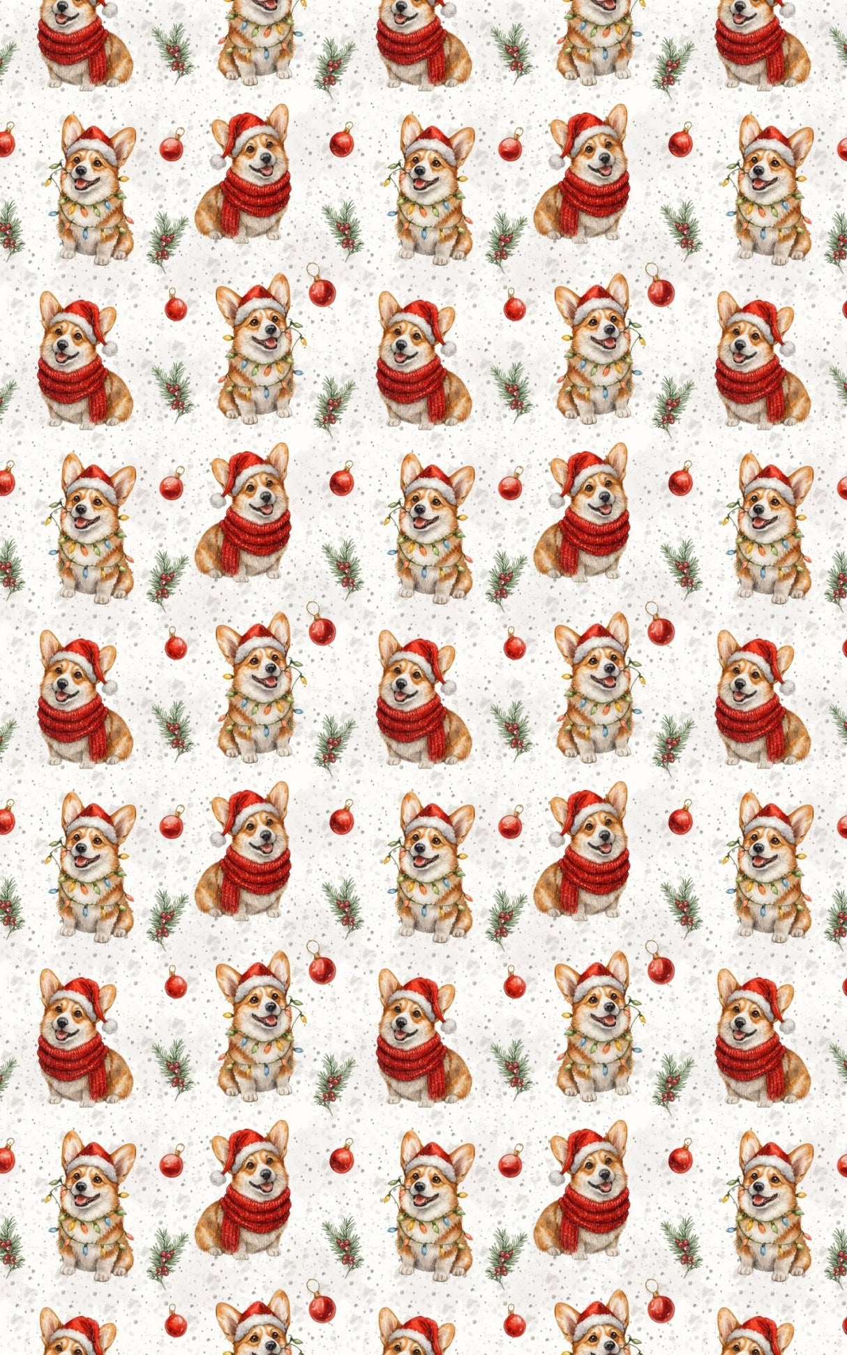 Mistletoe Morning Corgi - London Penny Gift Wrap