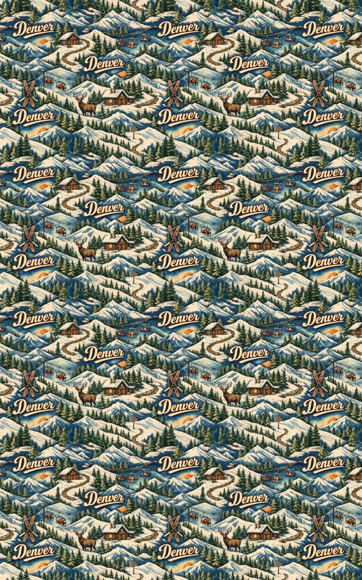Denver Mile High Retro - London Penny Gift Wrap