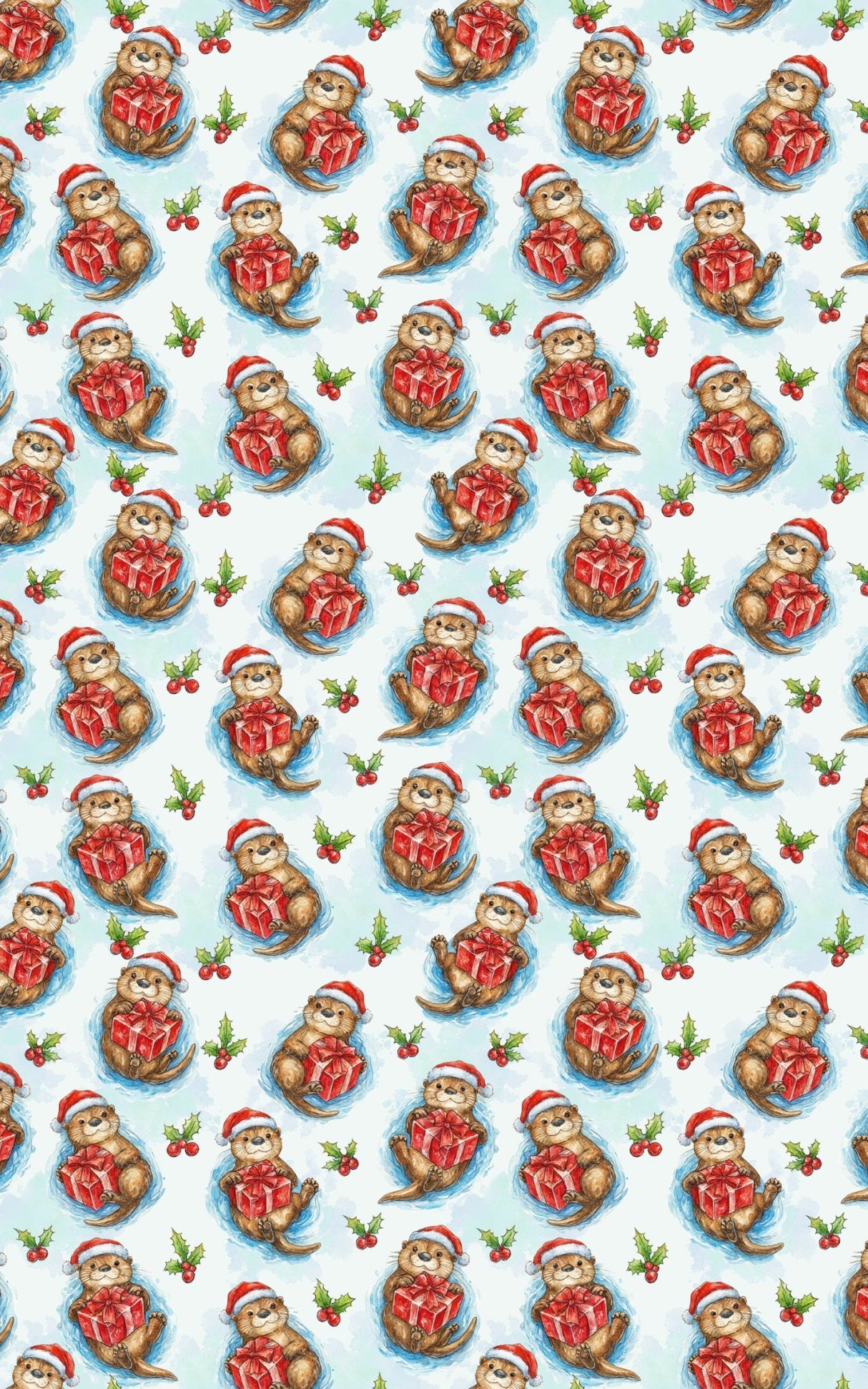 Festive Otter Joy - London Penny Gift Wrap