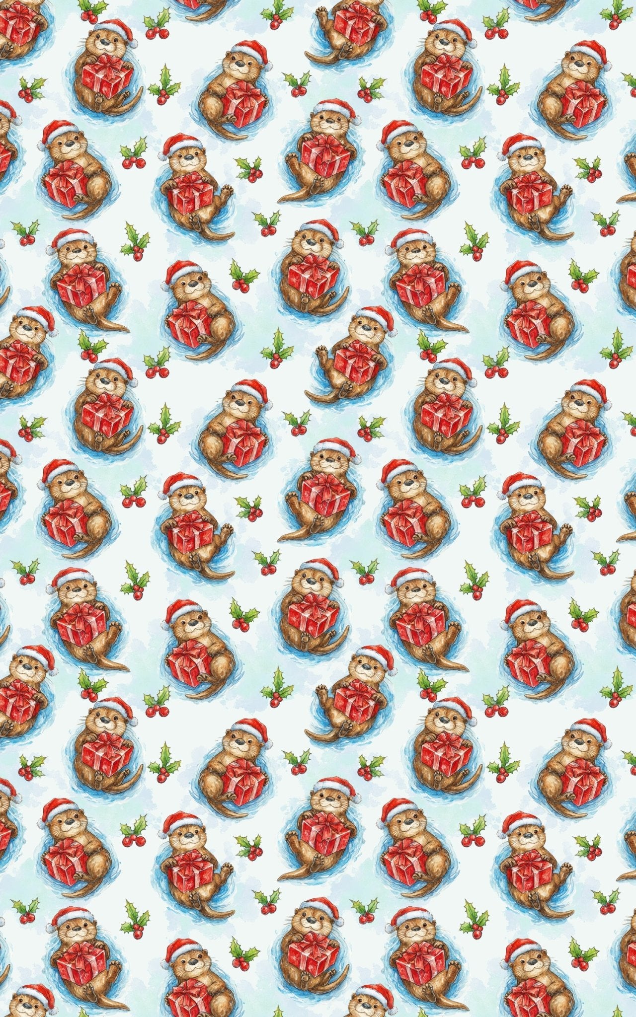 Festive Otter Joy - London Penny Gift Wrap