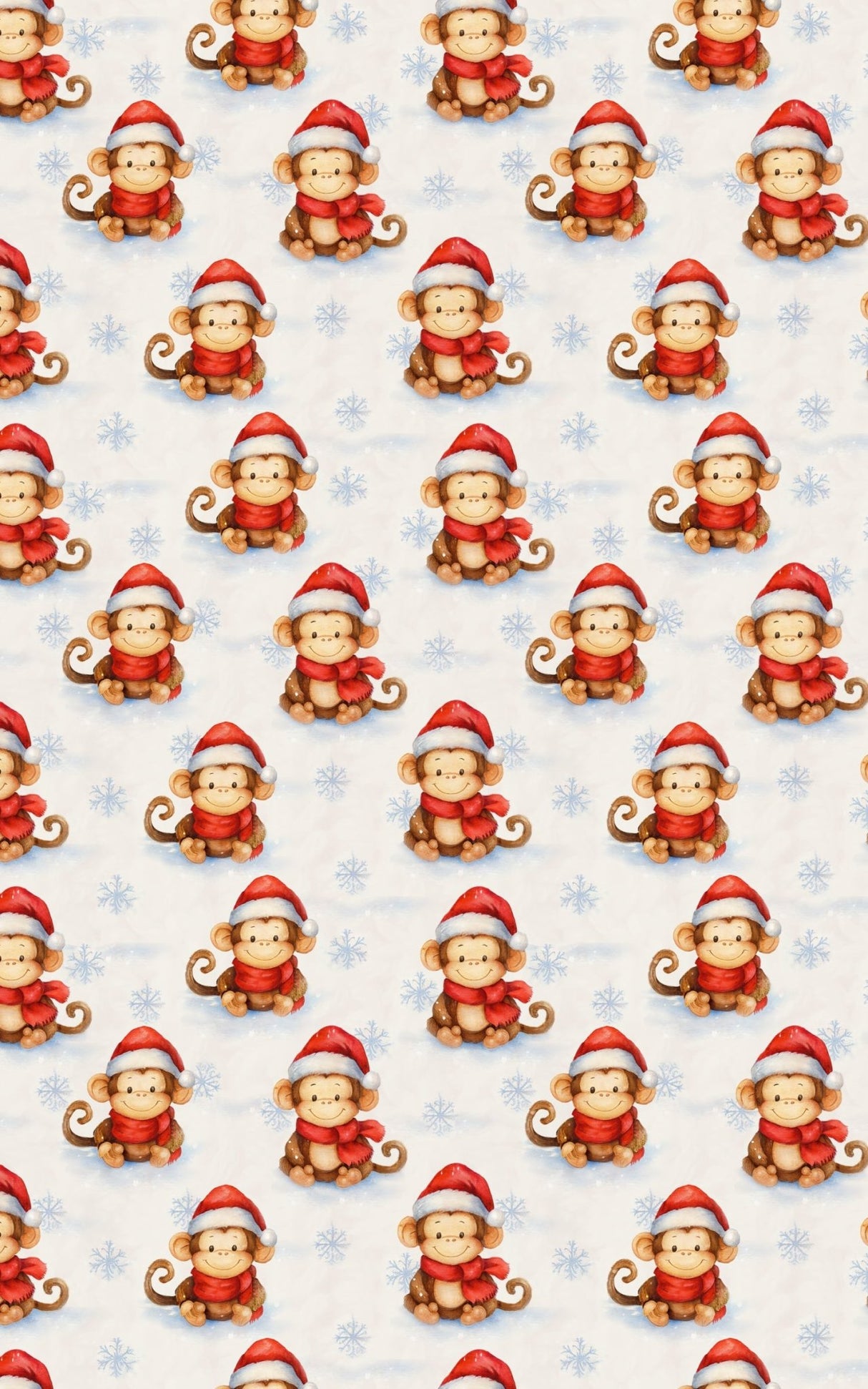 Festive Snowy Monkey - London Penny Gift Wrap