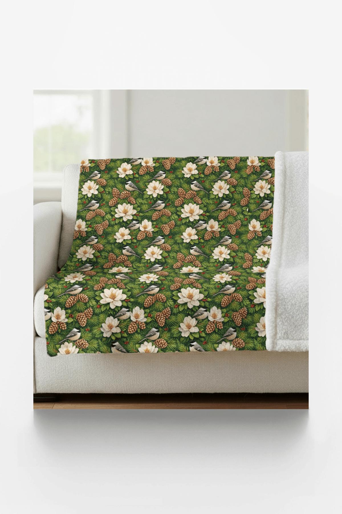 Maine Flora & Fauna Sherpa Blanket - London Penny Gift Wrap