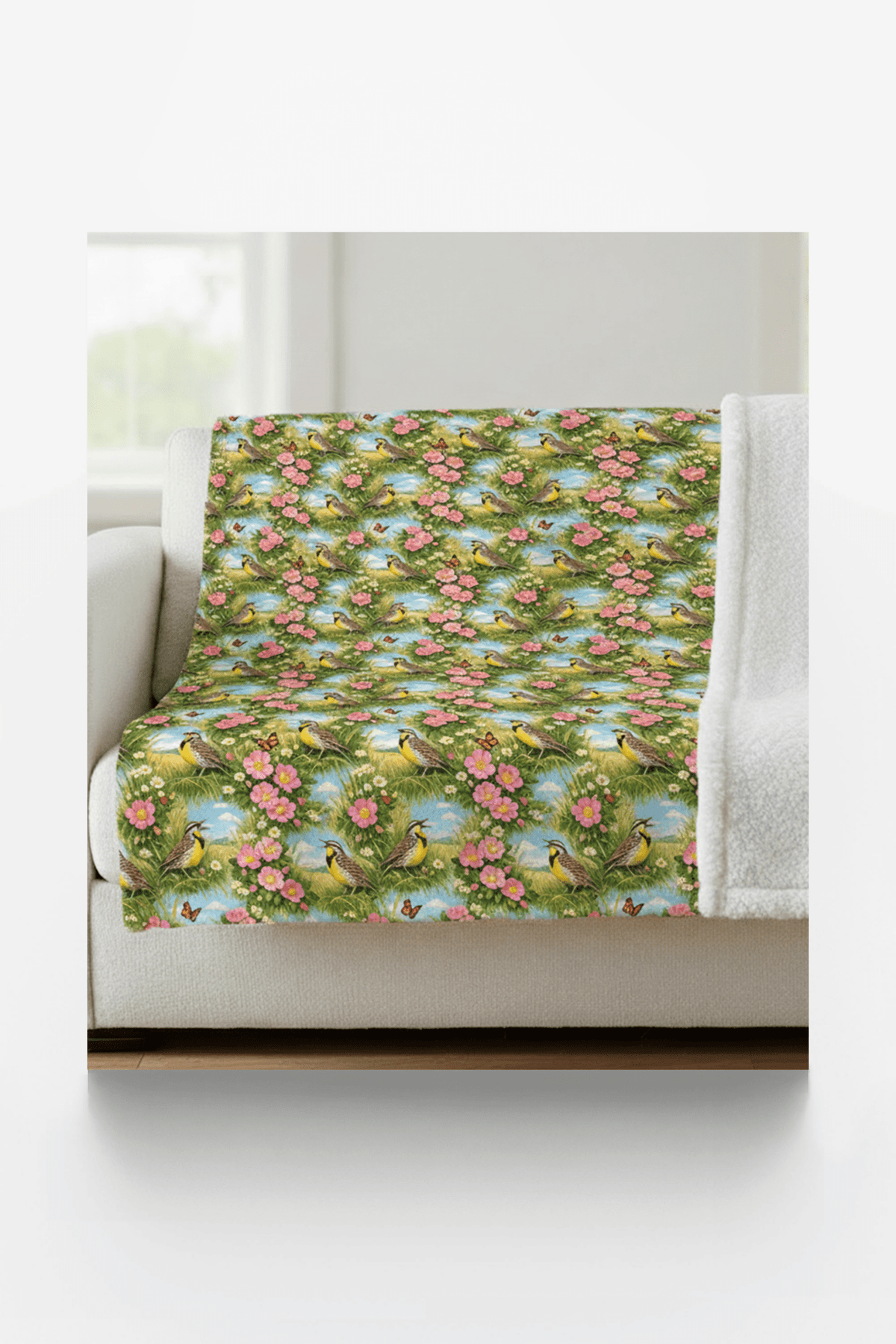 North Dakota Flora & Fauna Sherpa Blanket - London Penny Gift Wrap
