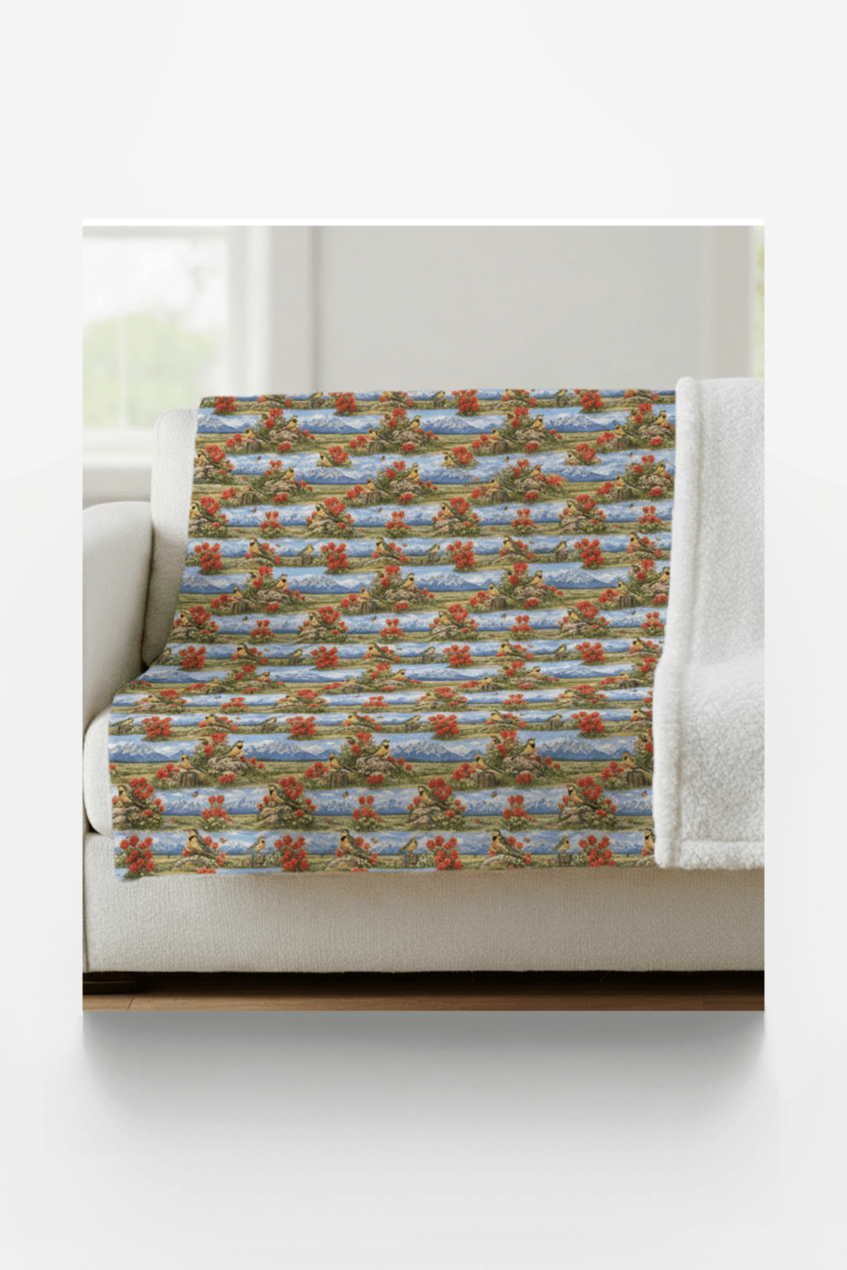 Wyoming Flora & Fauna Sherpa Blanket - London Penny Gift Wrap