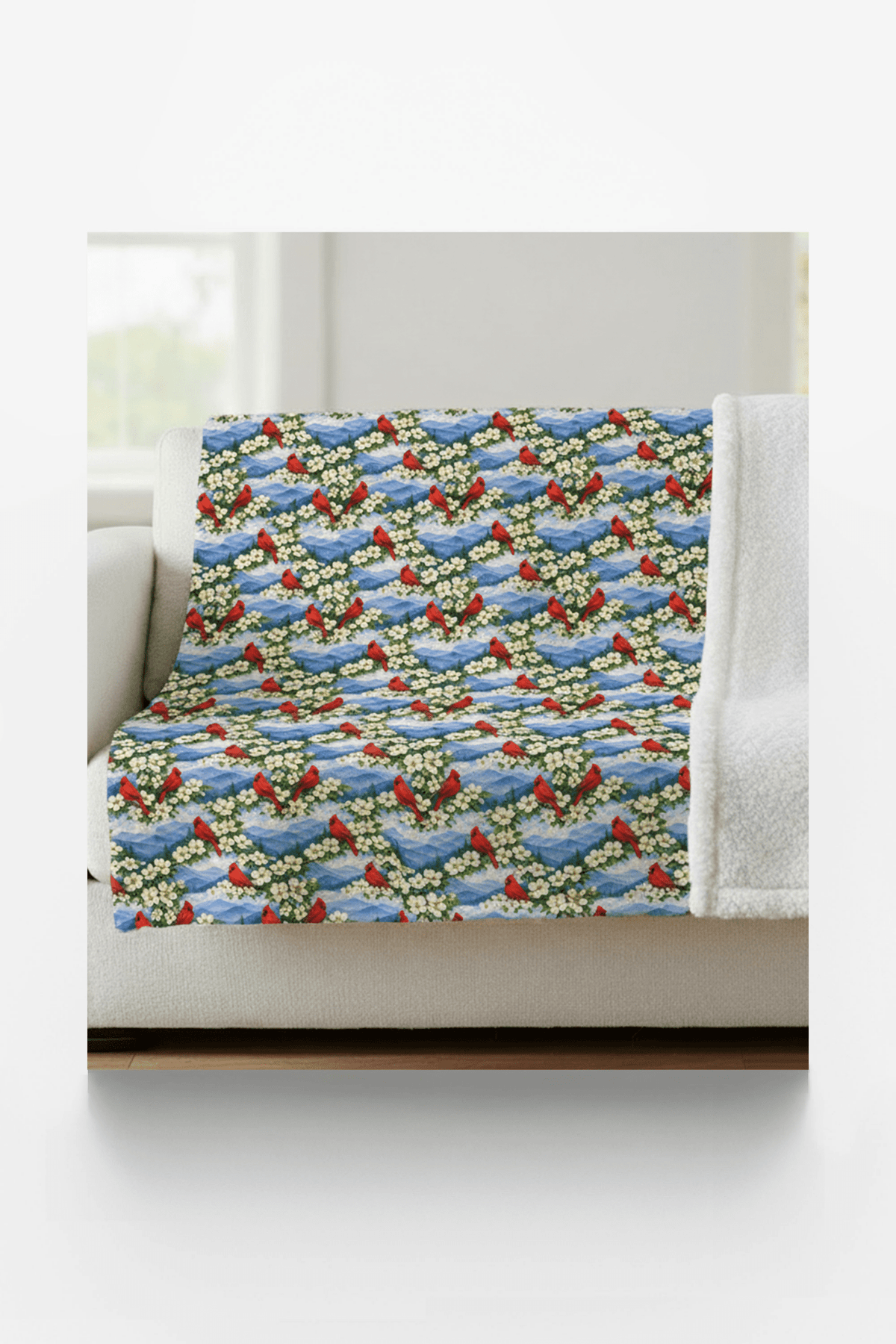 North Carolina Flora & Fauna Sherpa Blanket - London Penny Gift Wrap