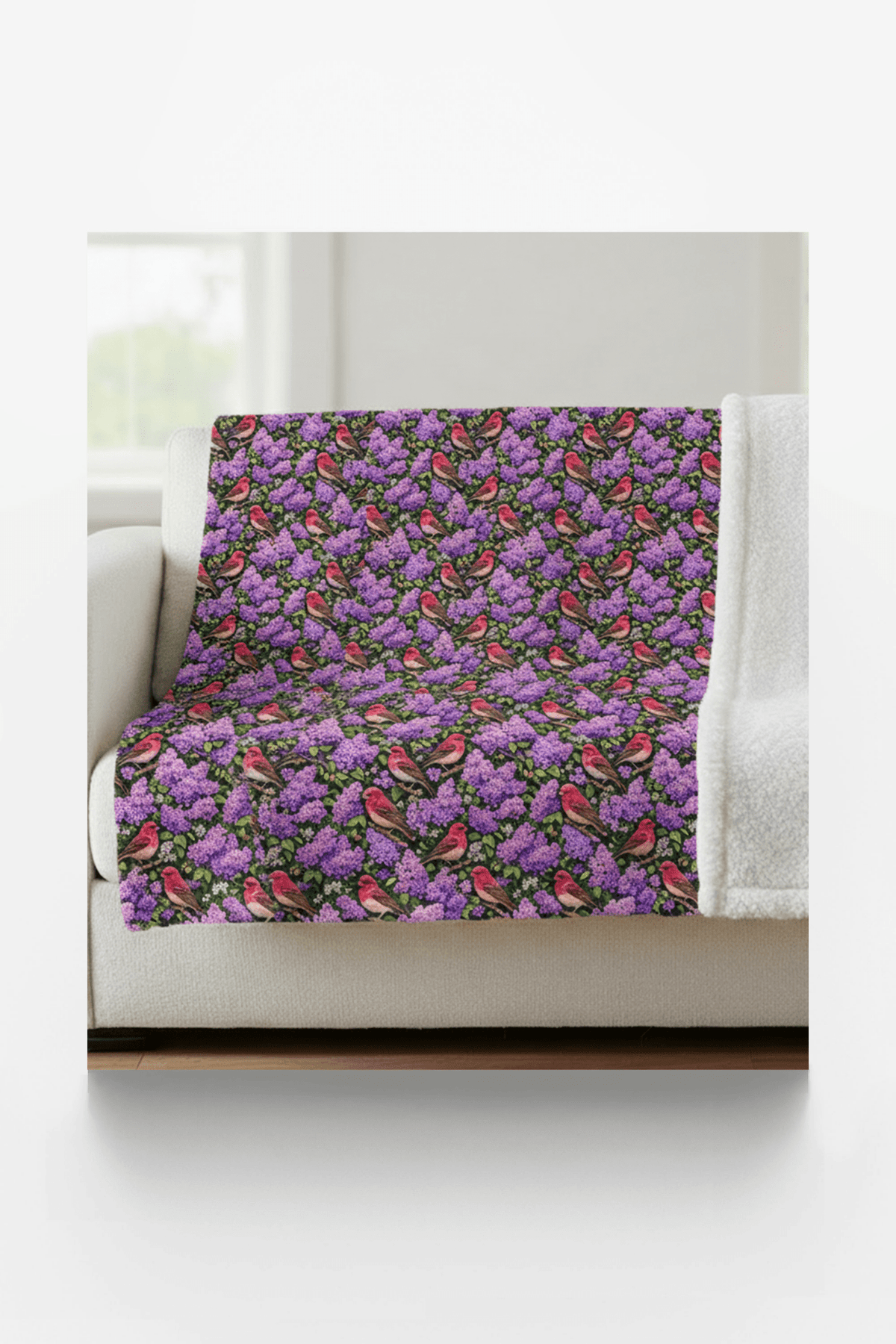 New Hampshire Flora & Fauna Sherpa Blanket - London Penny Gift Wrap
