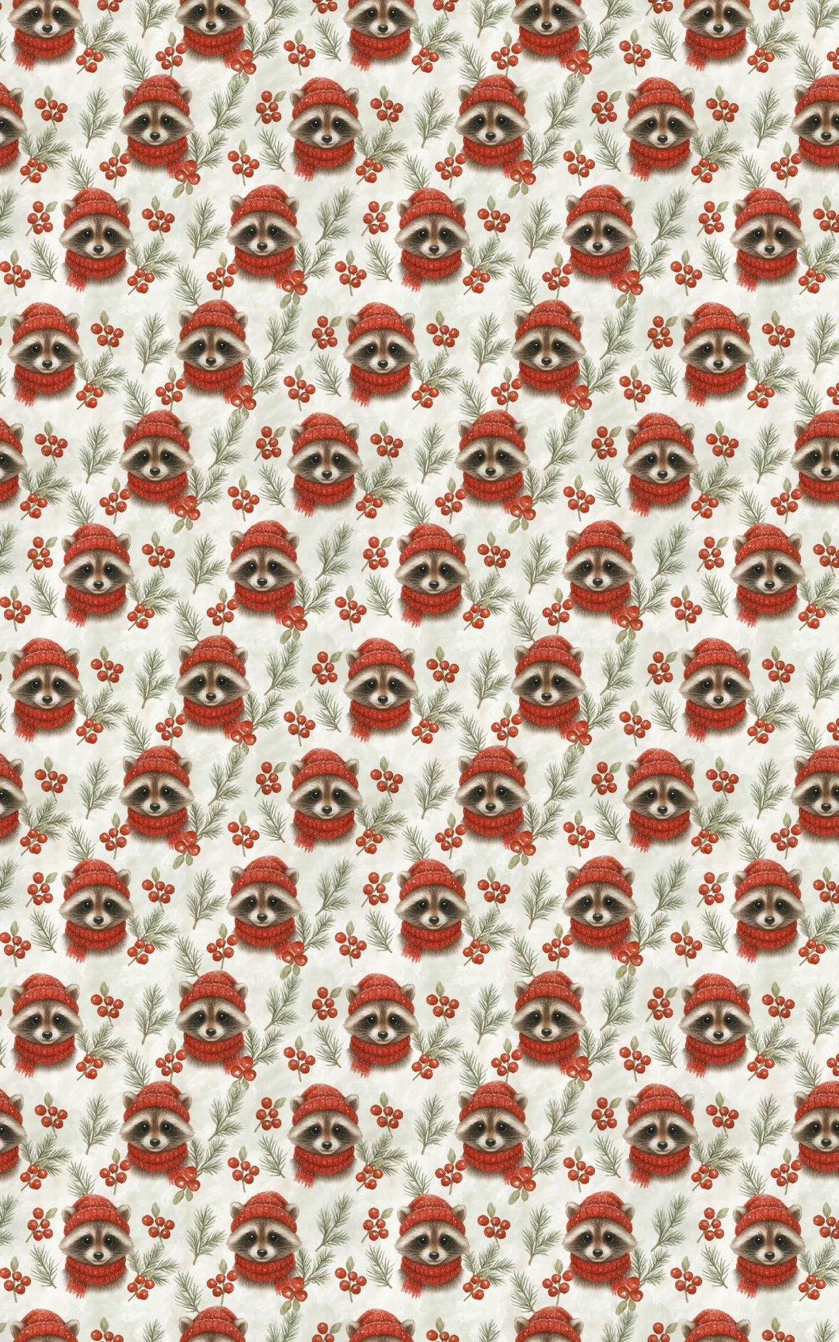 Frosty Woodland Raccoons - London Penny Gift Wrap