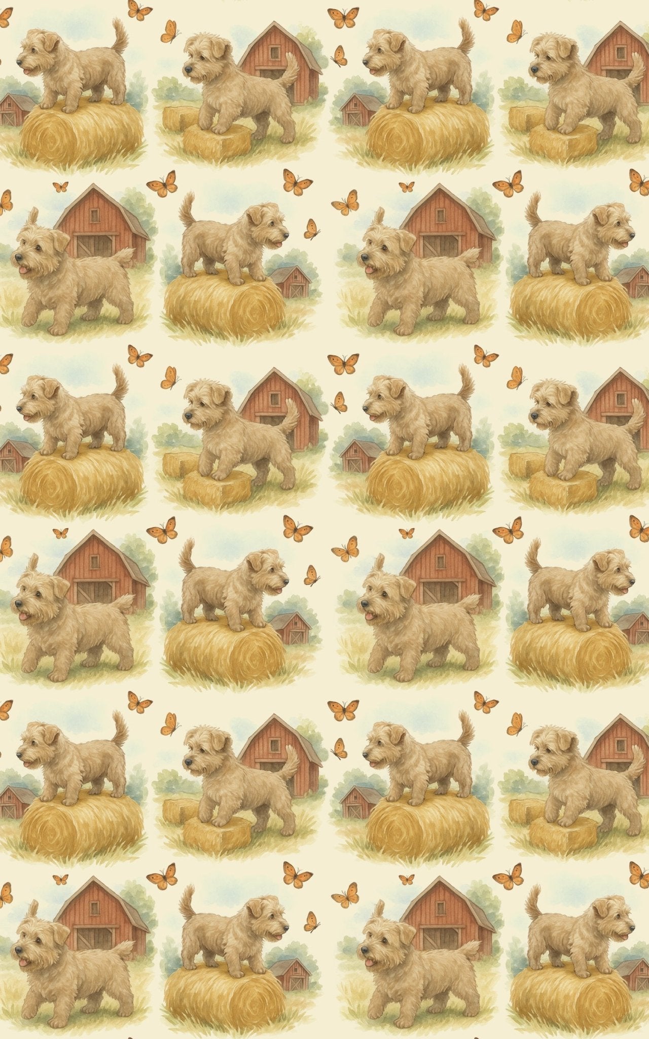 Playful Terrier Companions - London Penny Gift Wrap