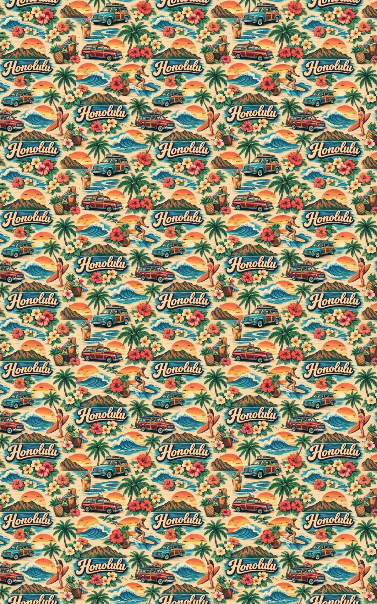 Honolulu Island Heritage - London Penny Gift Wrap