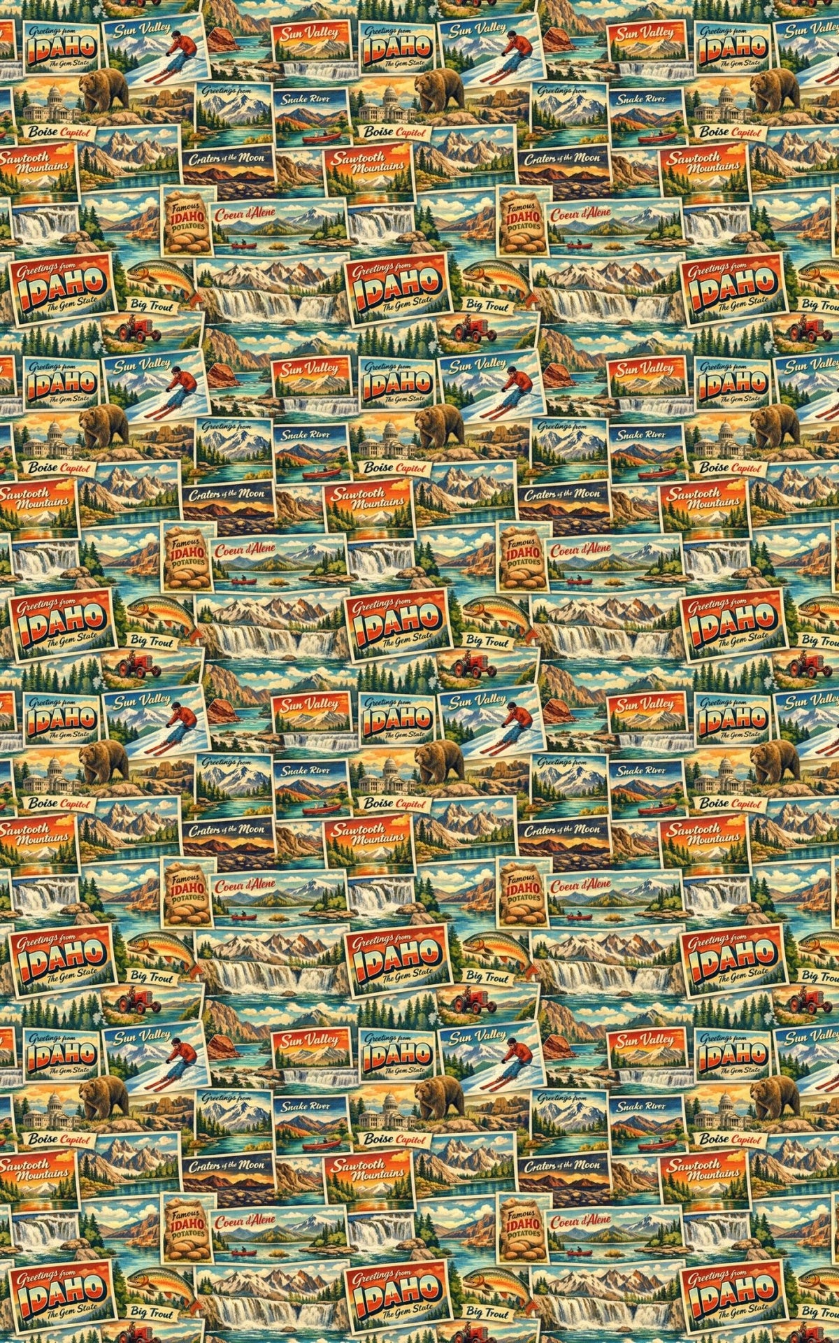 Idaho Postcard Memories - London Penny Gift Wrap