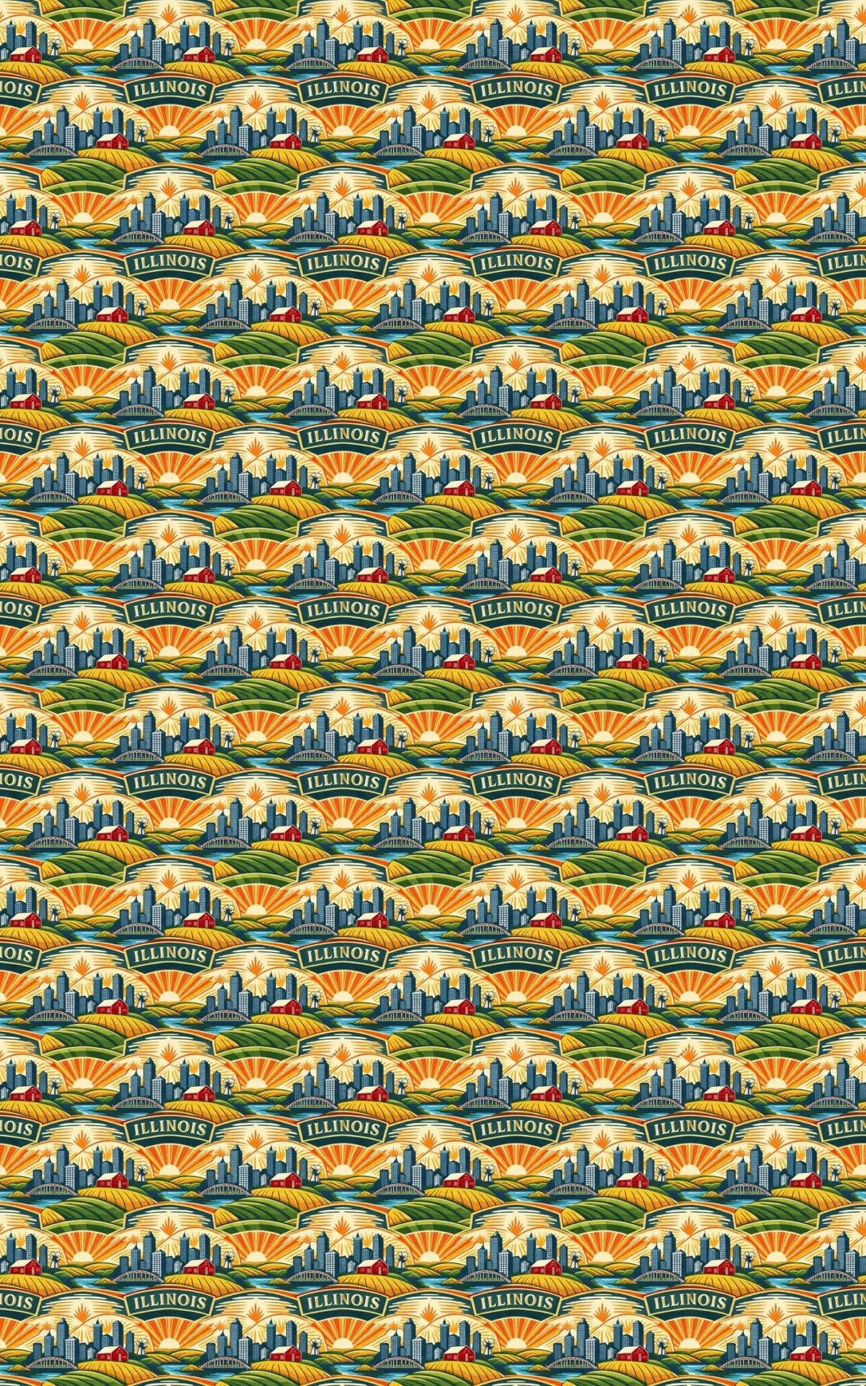 Illinois Prairie Modern - London Penny Gift Wrap