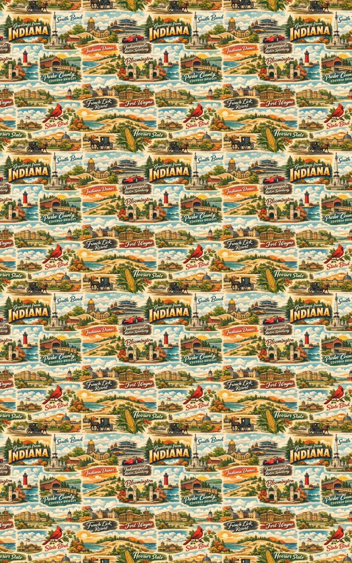 Indiana Postcard Memories - London Penny Gift Wrap