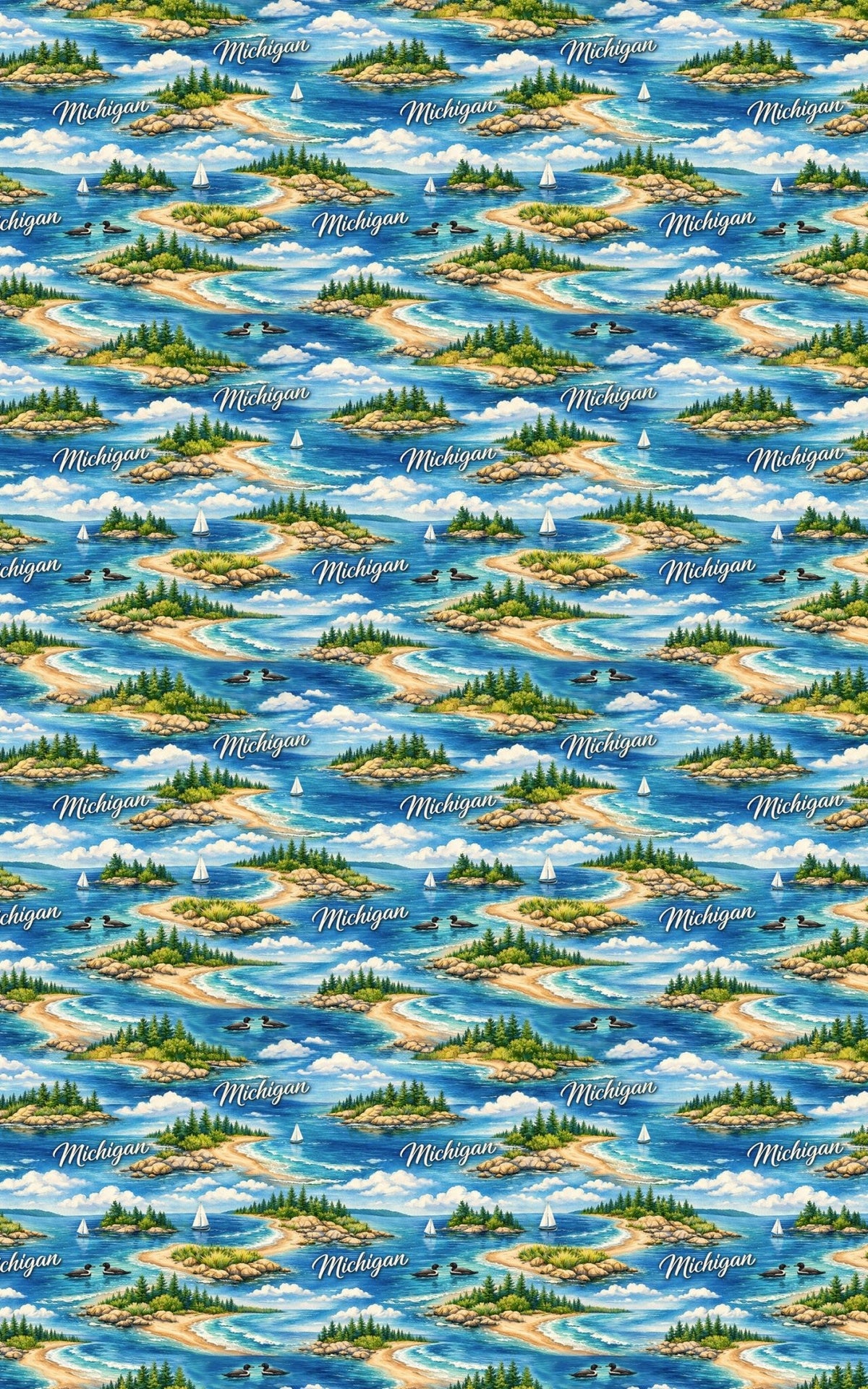 Michigan Great Lakes Calm Icons - London Penny Gift Wrap