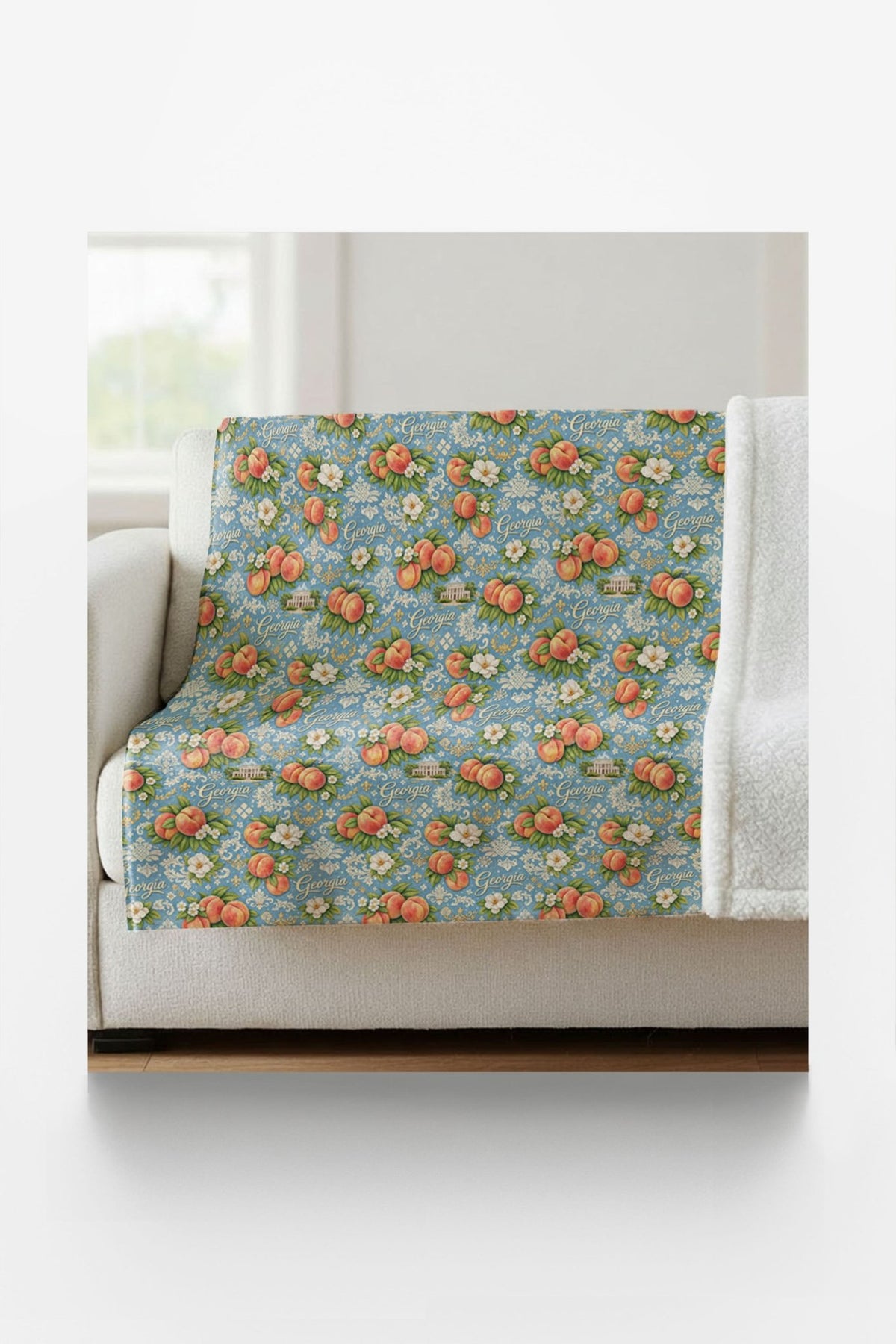 Georgia Peach State Classic Sherpa Blanket - London Penny Gift Wrap