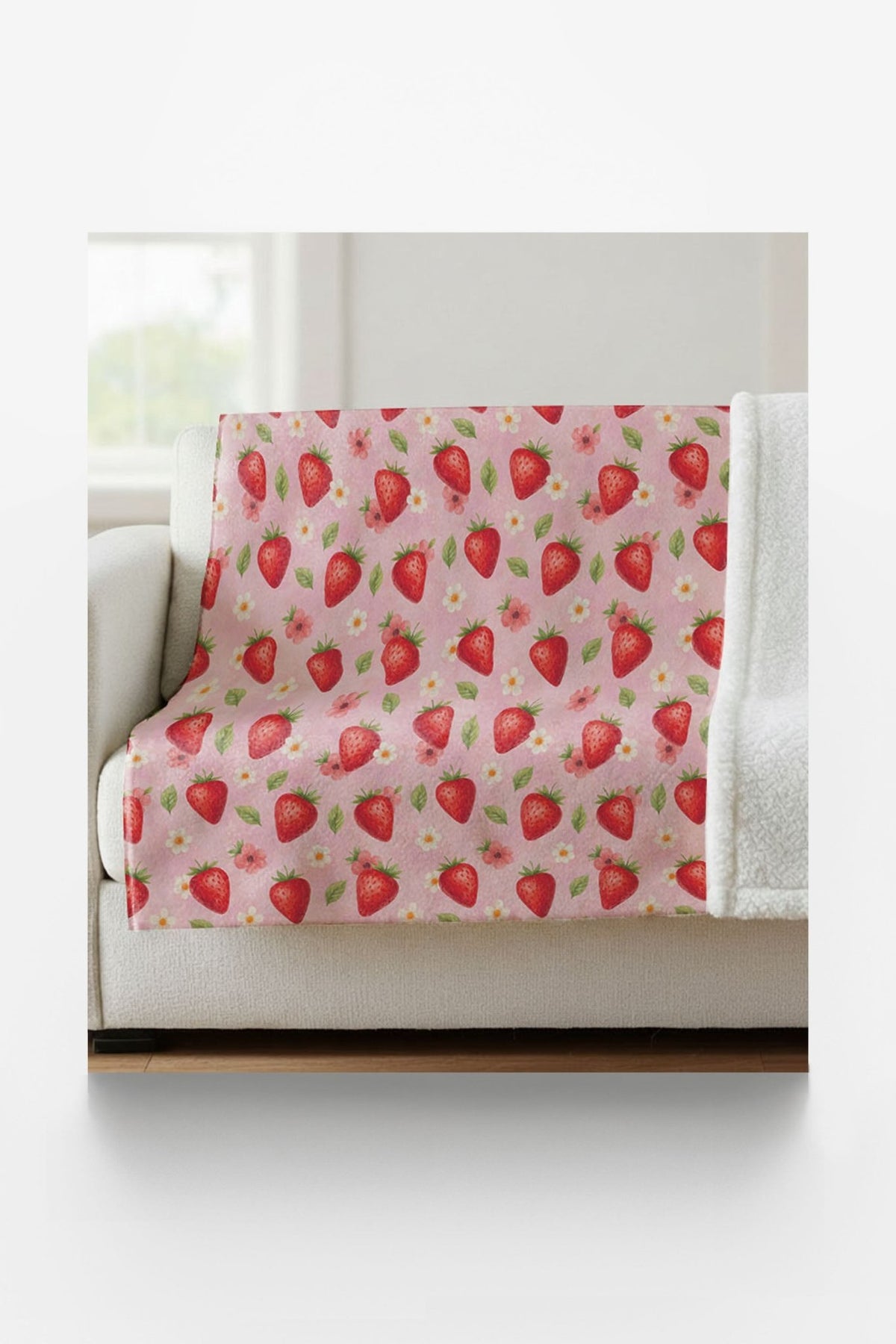 Sweet Strawberries Sherpa Blanket - London Penny Gift Wrap