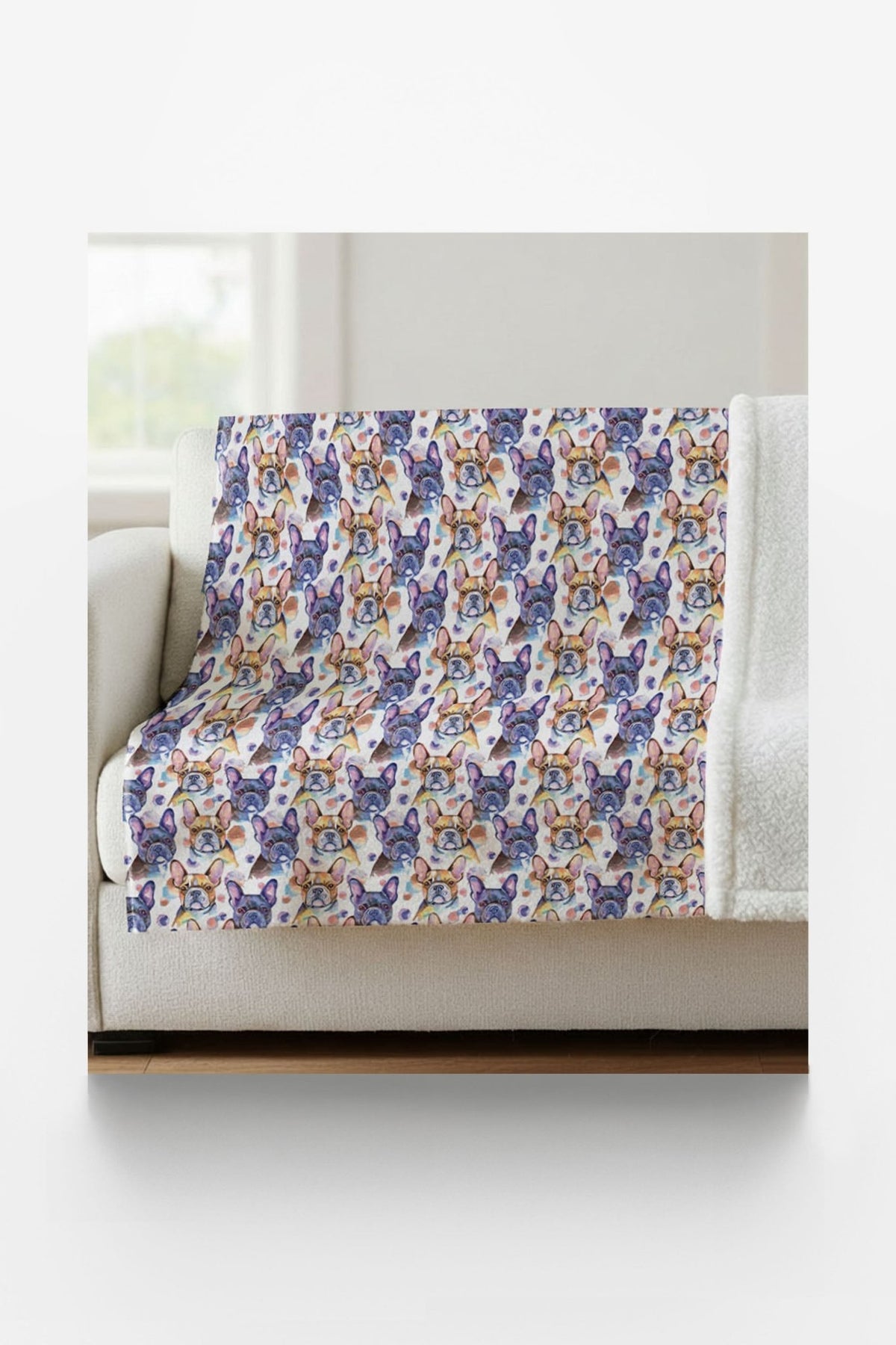 French Bulldog - Oui, oui! Sherpa Blanket - London Penny Gift Wrap