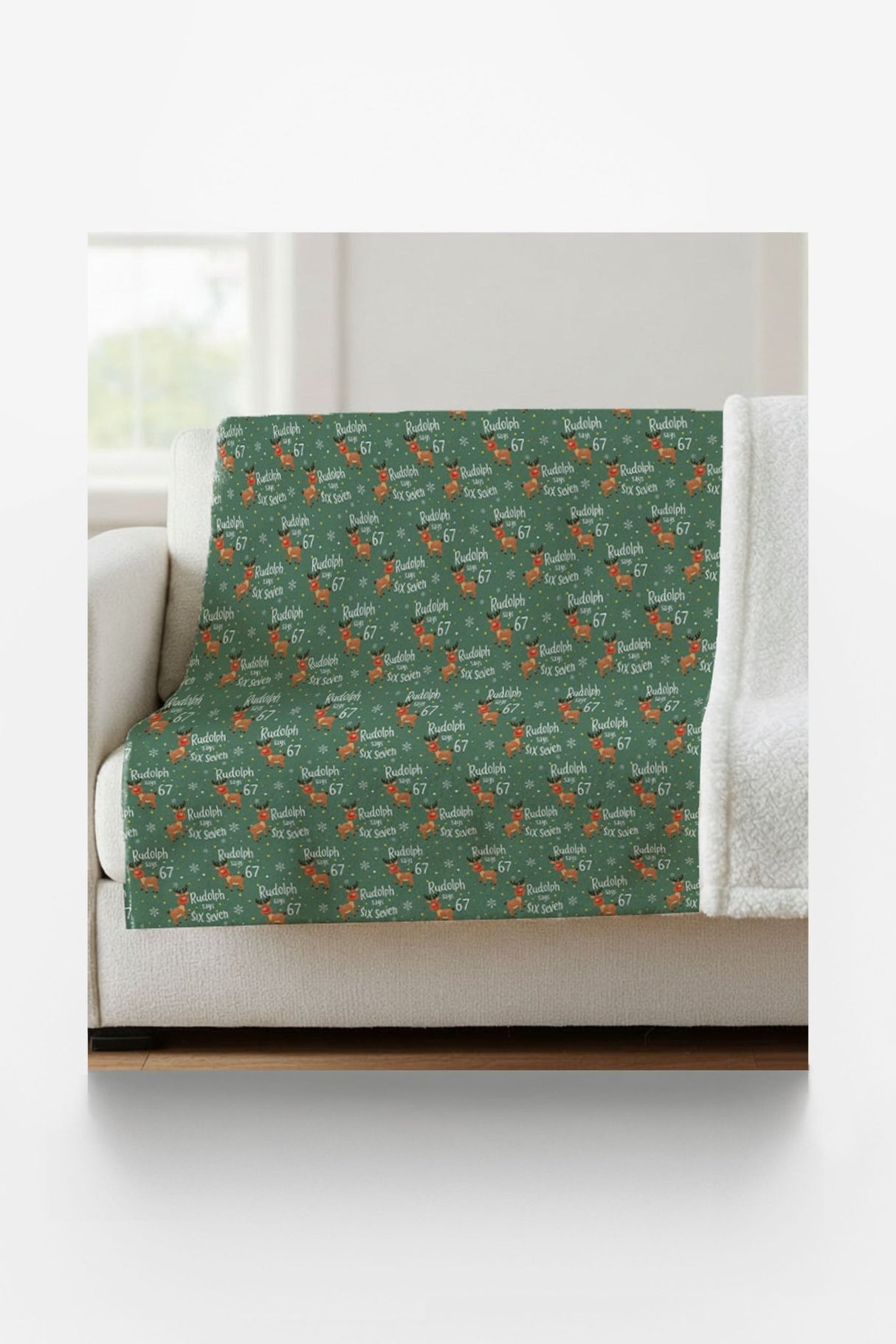 Rudolph Says 67 Sherpa Blanket - London Penny Gift Wrap