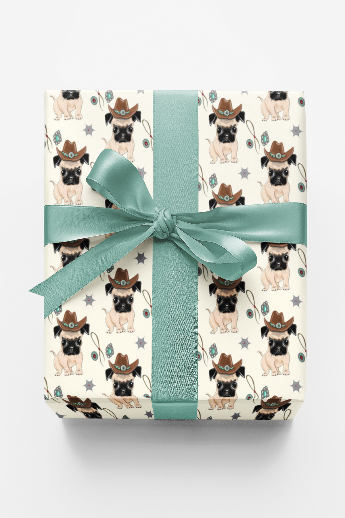 Cowboy Pug Wrapping Paper | Michelle Gilsey | Artist Corner